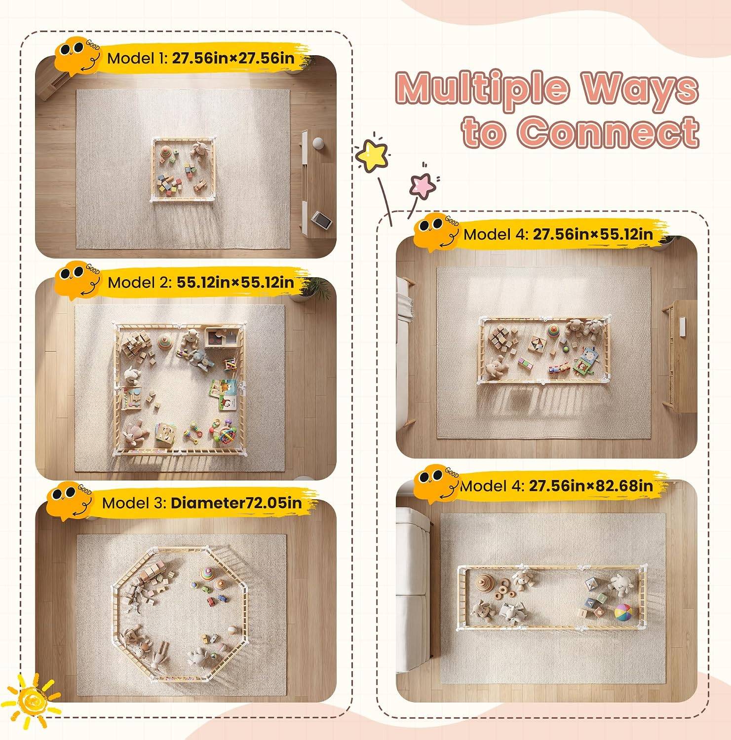 BNIB: 8 panel 24" tall baby playpen - photo 2