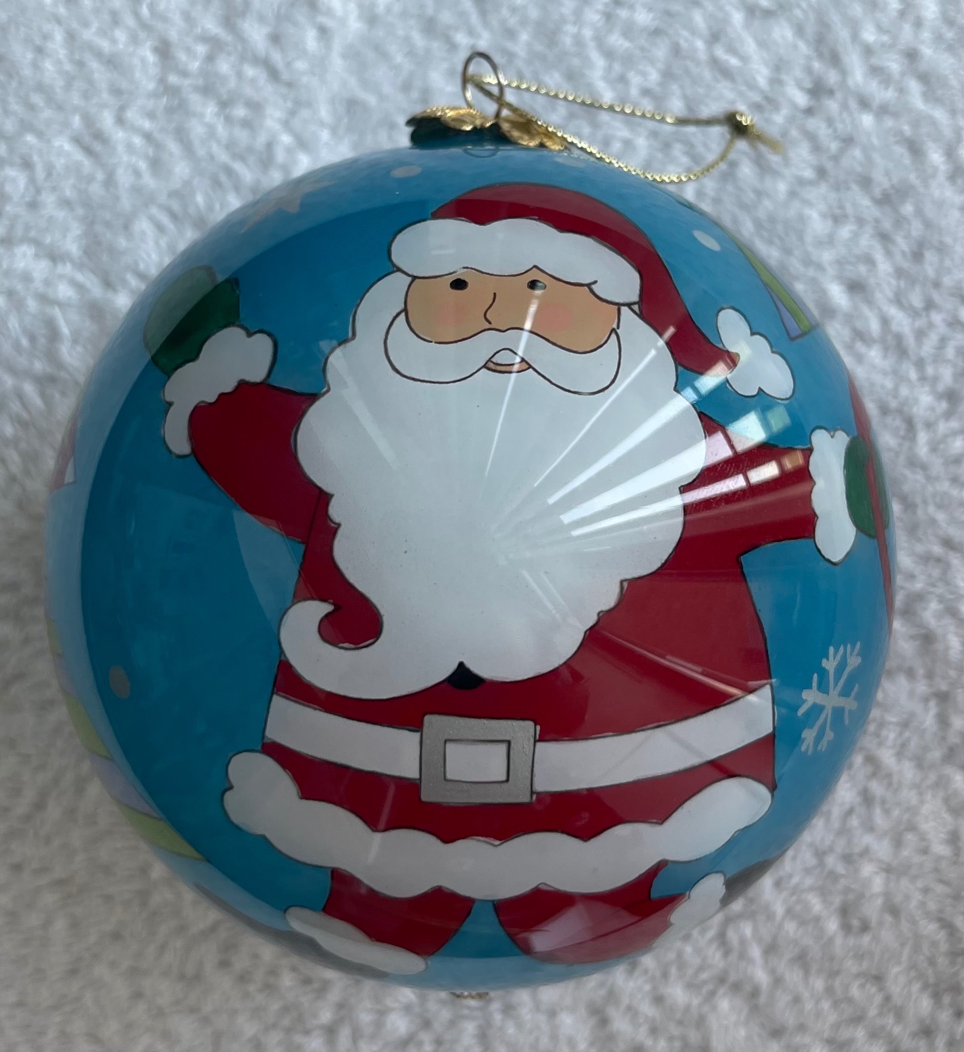 Pair 2007 Pier 1 Li Bien Hand-Painted Santa Ornaments 4" NIB - photo 3