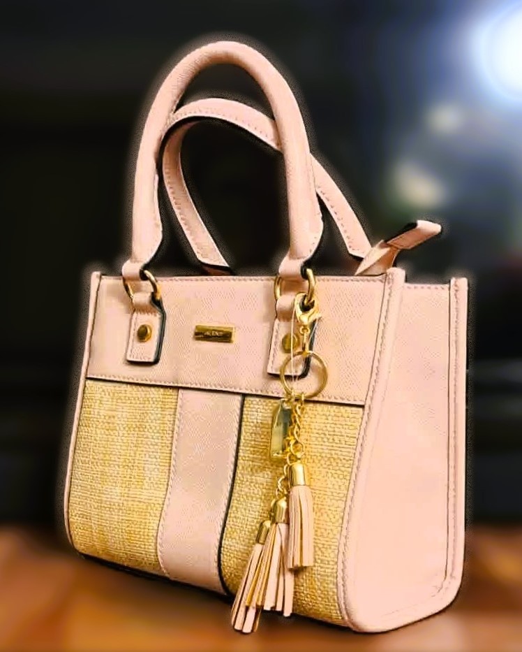 New ALDO Myra Satchel Raffia Upgraded Gold Chain - photo 5