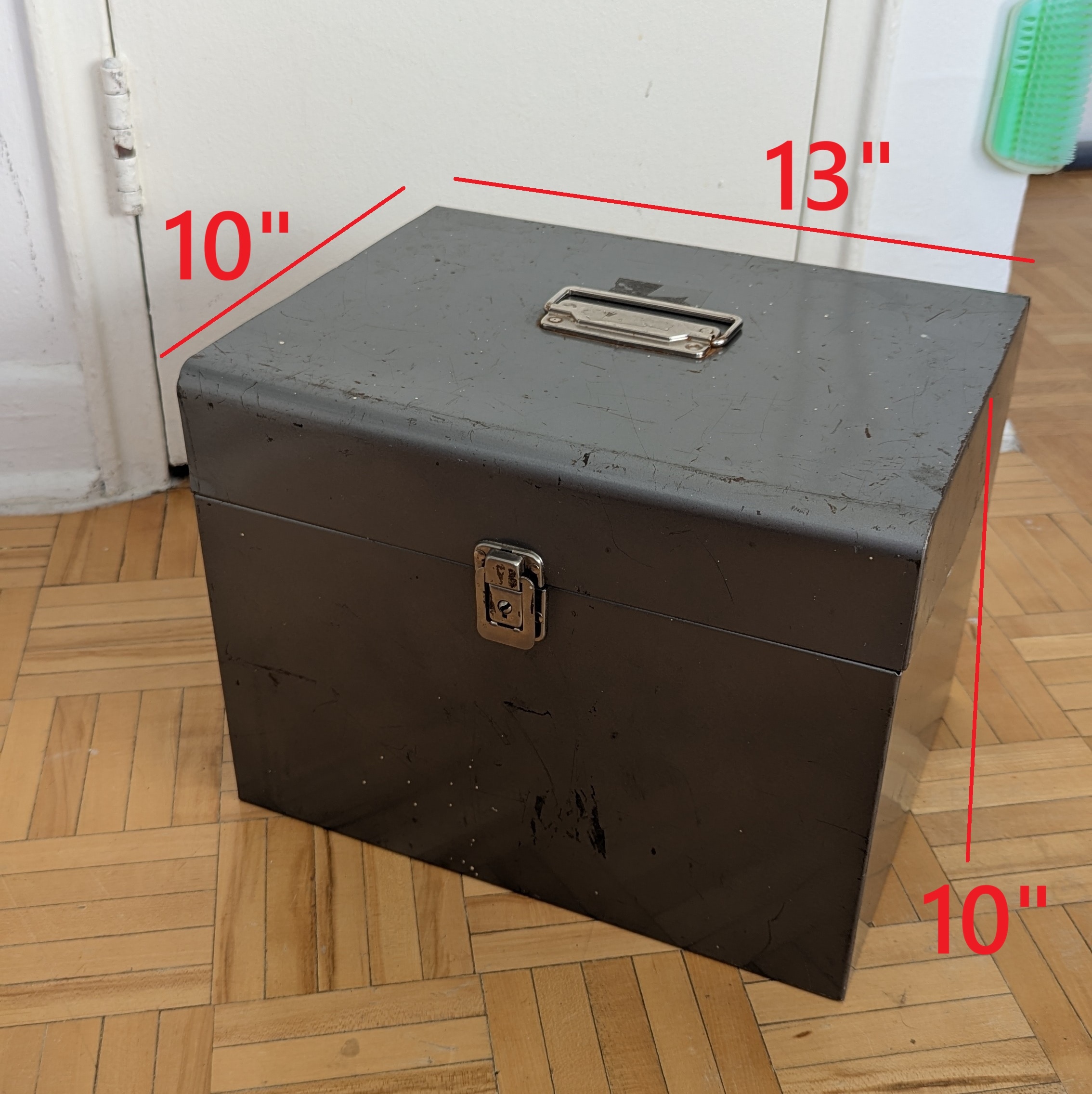 VINTAGE Industrial Security Lock Metal Box Gray Steel Rare witho