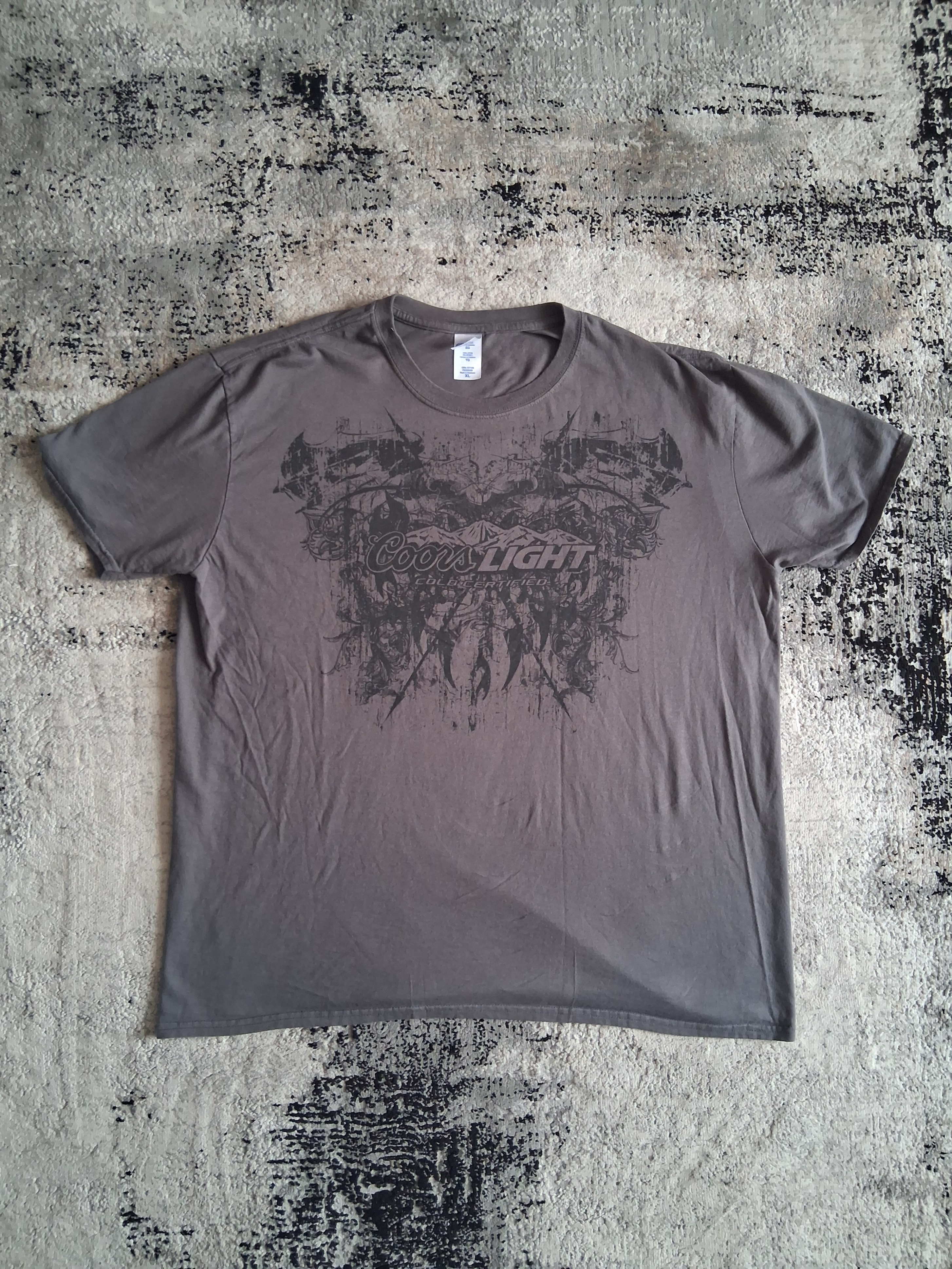 Y2K Style Coors Light "The Silver Bullet" Tribal Graphic T-Shirt