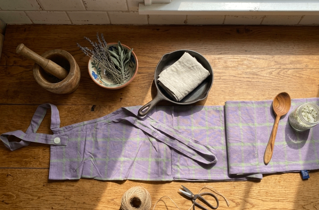 Purple Plaid Apron