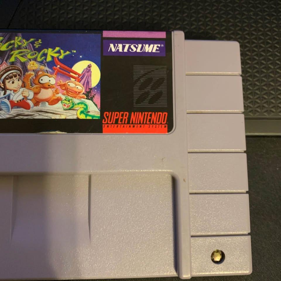Pocky & Rocky Super Nintendo Game Cartridge - photo 2