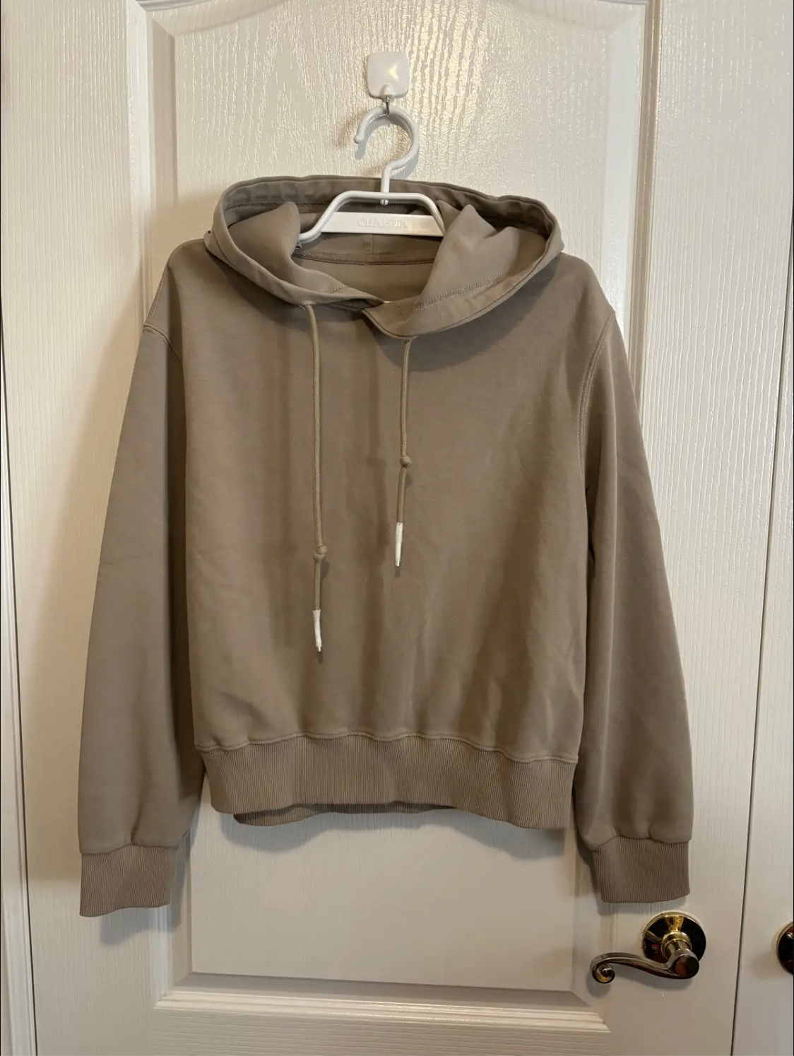 Minimalist Taupe / Beige Pullover Hoodie - photo 2