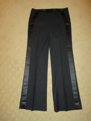 Snazzy Theory Tuxedo Pants, Wool Blend with Satin Side Trim, ... - photo 2