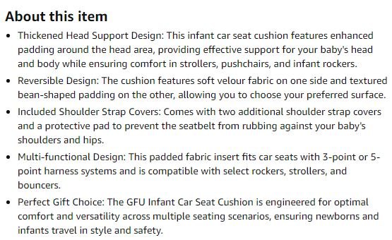 NEW~ 3-in-1 Infant Car Seat Insert Head & Body Support - photo 3