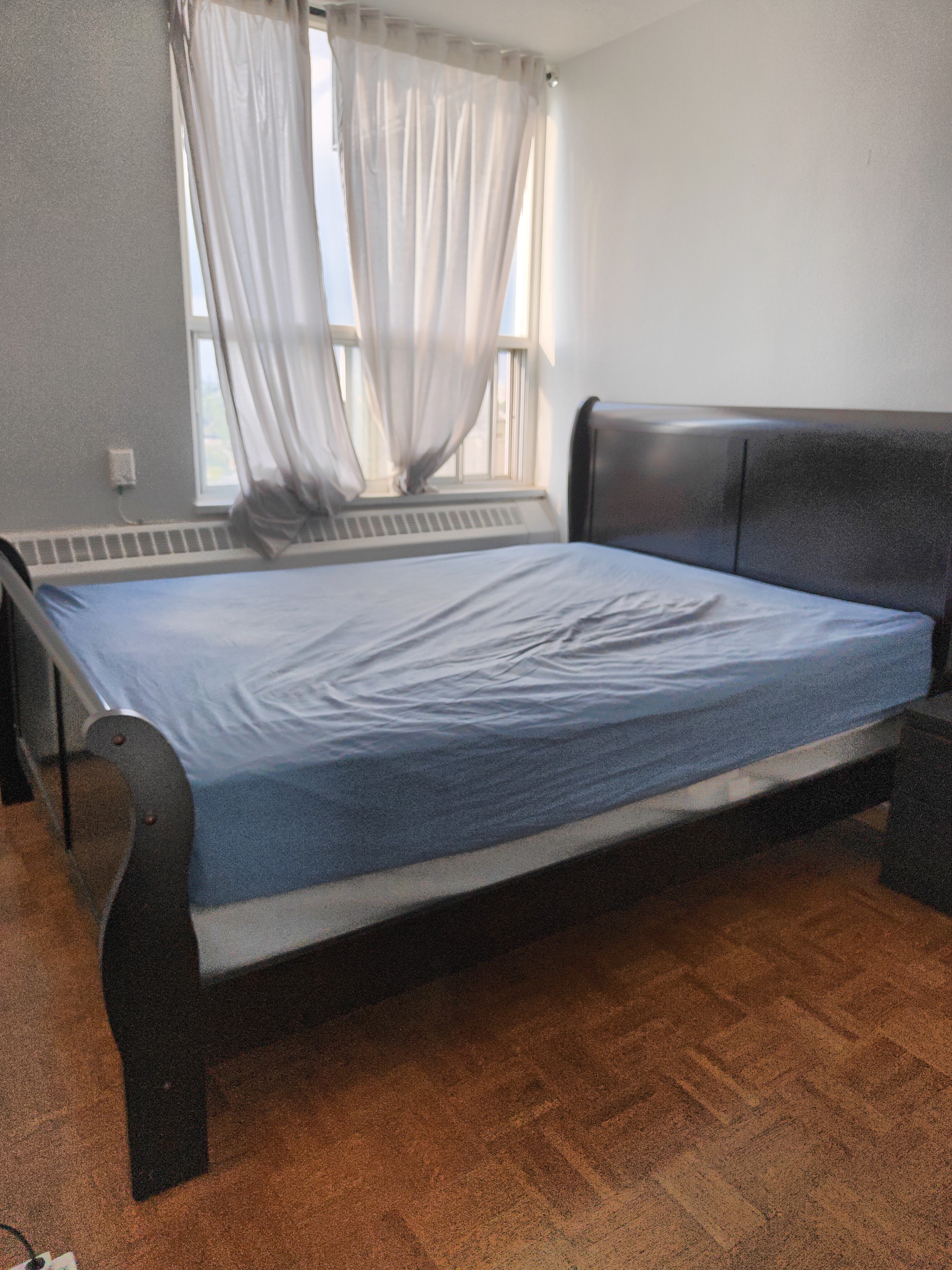 Sleigh Bed Frame + Mattress + Box & Covers (Full/Queen)