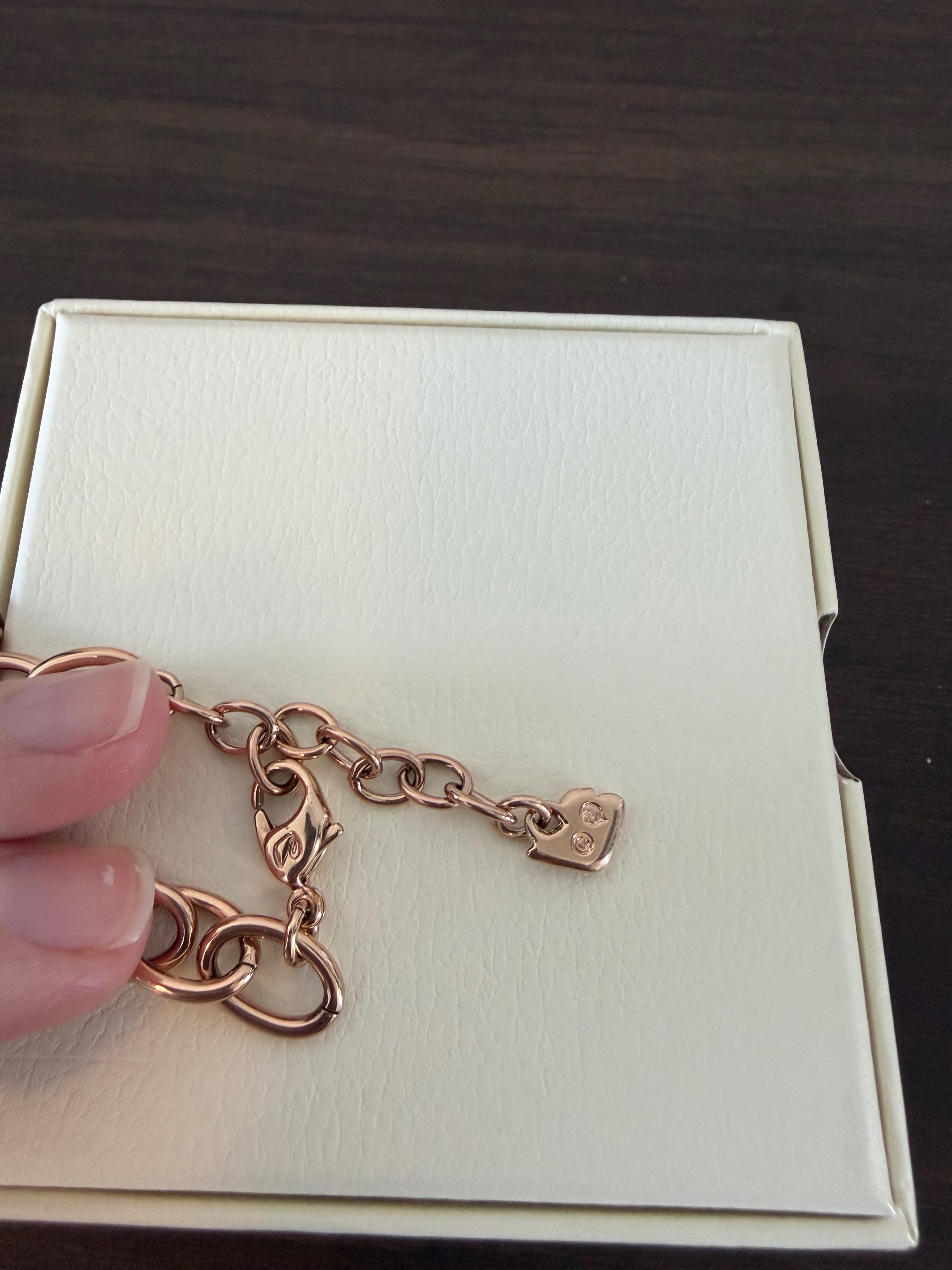 Vintage Swarovski Rose Gold Bracelet with Charm Heart 7"-8.5" - photo 5