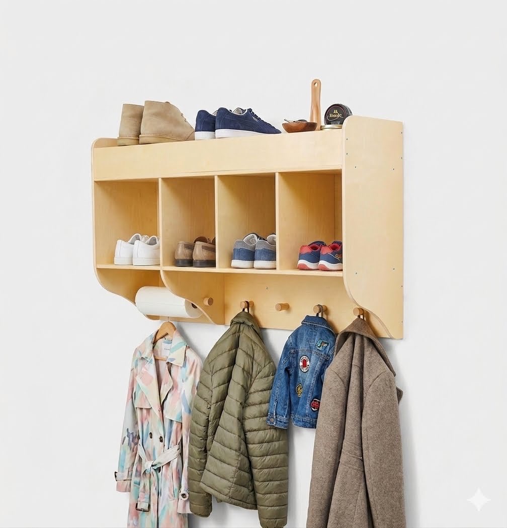 New Birch Plywood Floating Wall Cabinet / Shelf