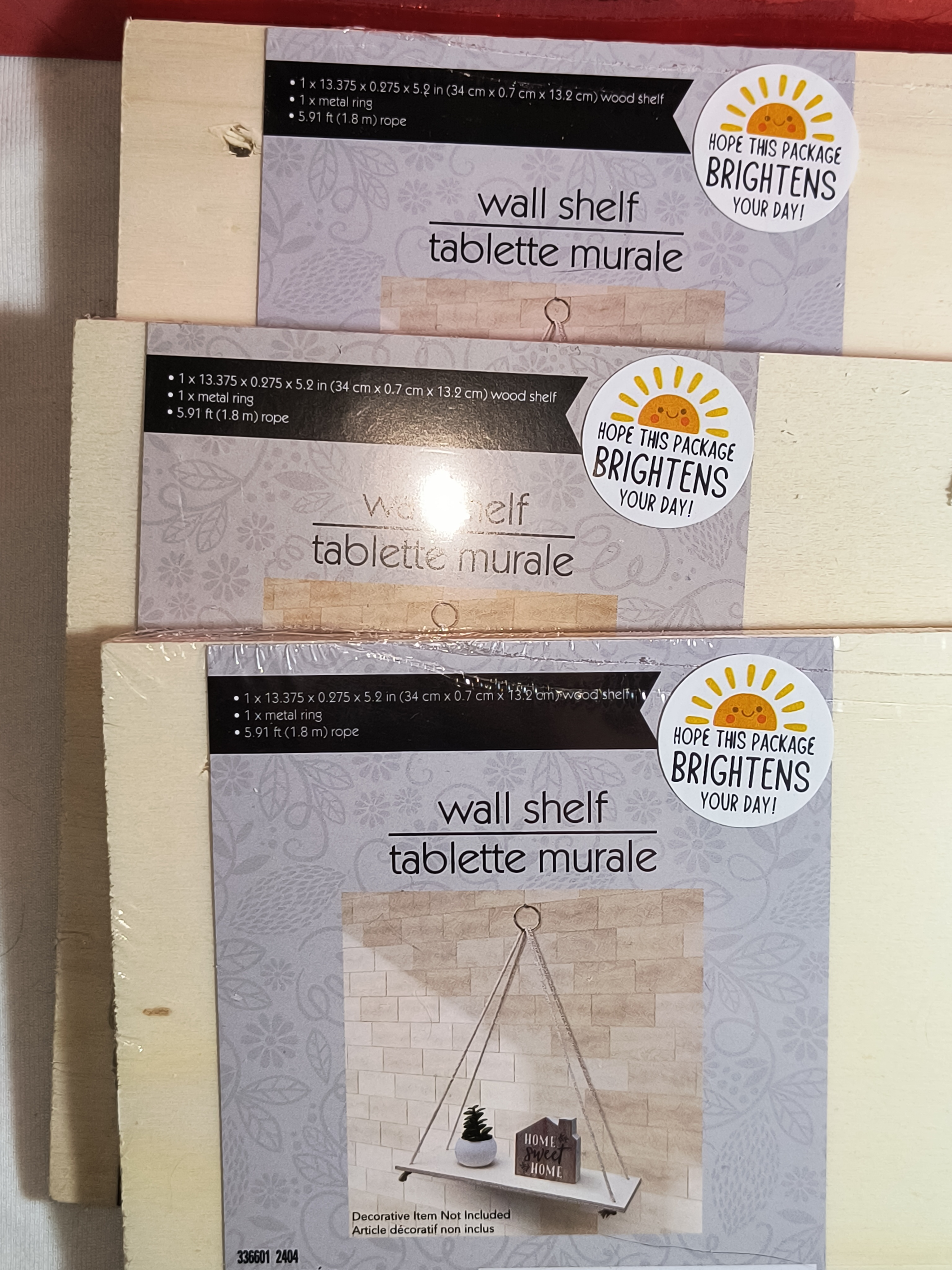 3x for 1 DIY Floating Wood Wall Shelf | Boho Hanging Rope & Ring
