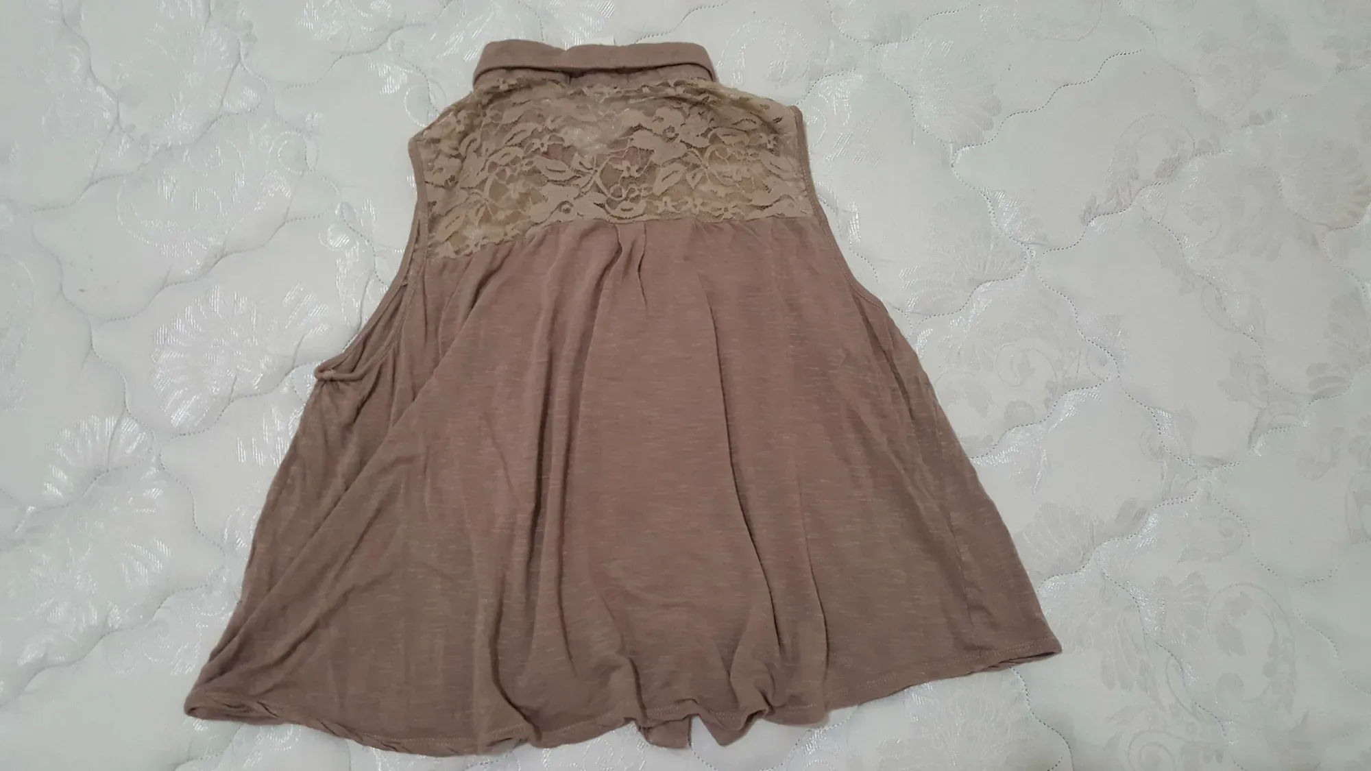 Lace and Fabric Button Down "Love to Love (Los Angeles)" Top ... - photo 3
