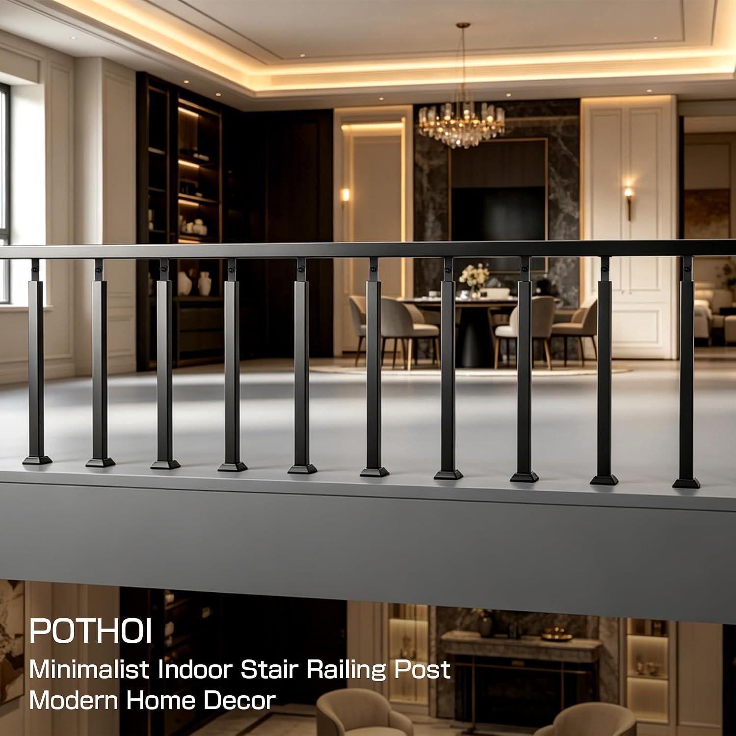 90cm Stair Railing Posts with 270° Bracket – Black – 2 Pack - photo 3