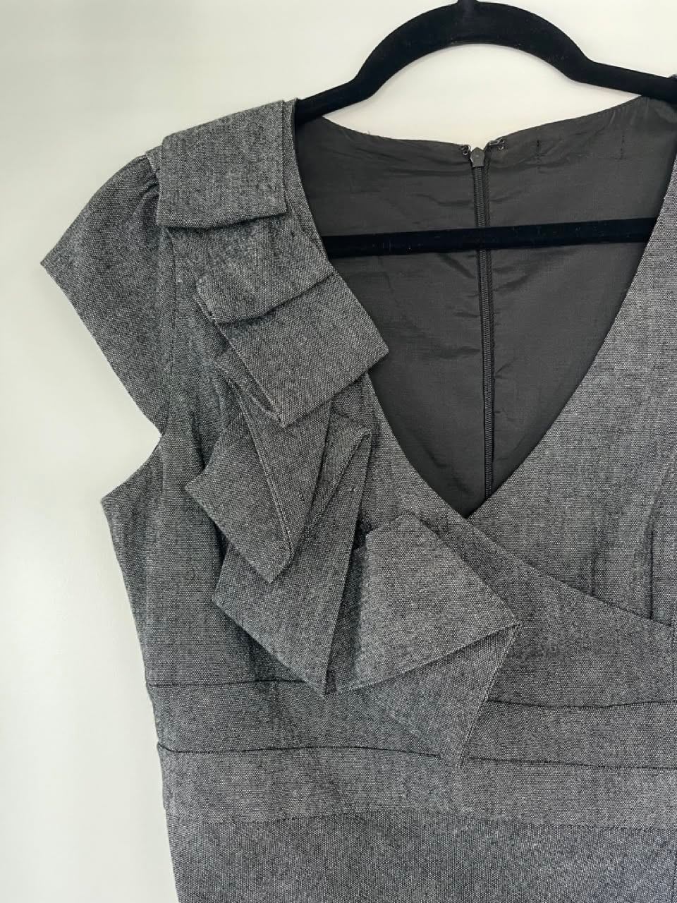 Charcoal grey deep-v dress, M - photo 4