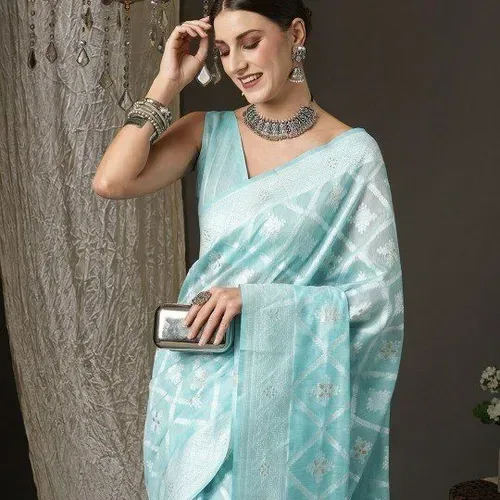 Light Blue Saree - photo 2