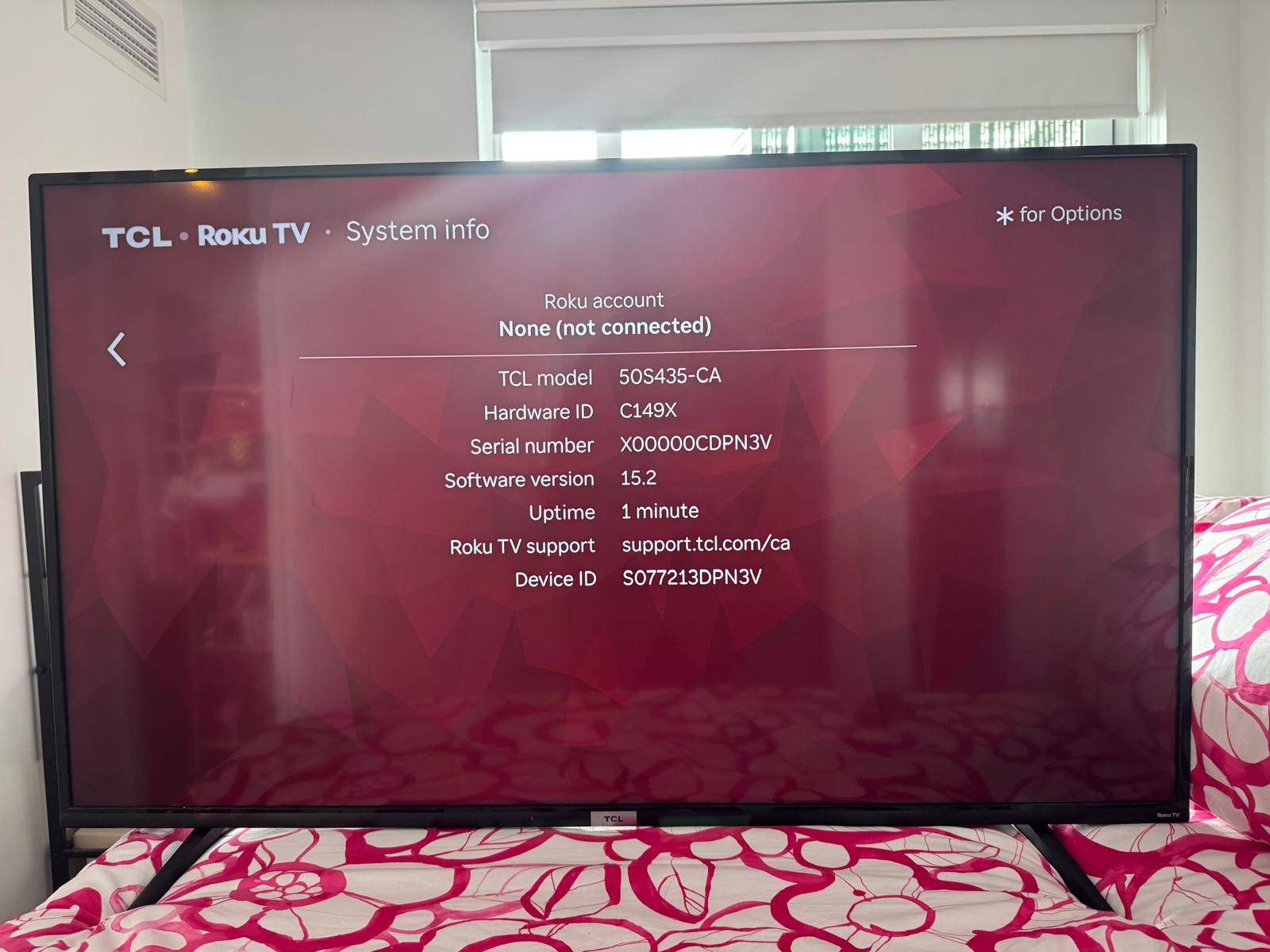 TCL 50" 4K Roku Smart TV + Remote – $180