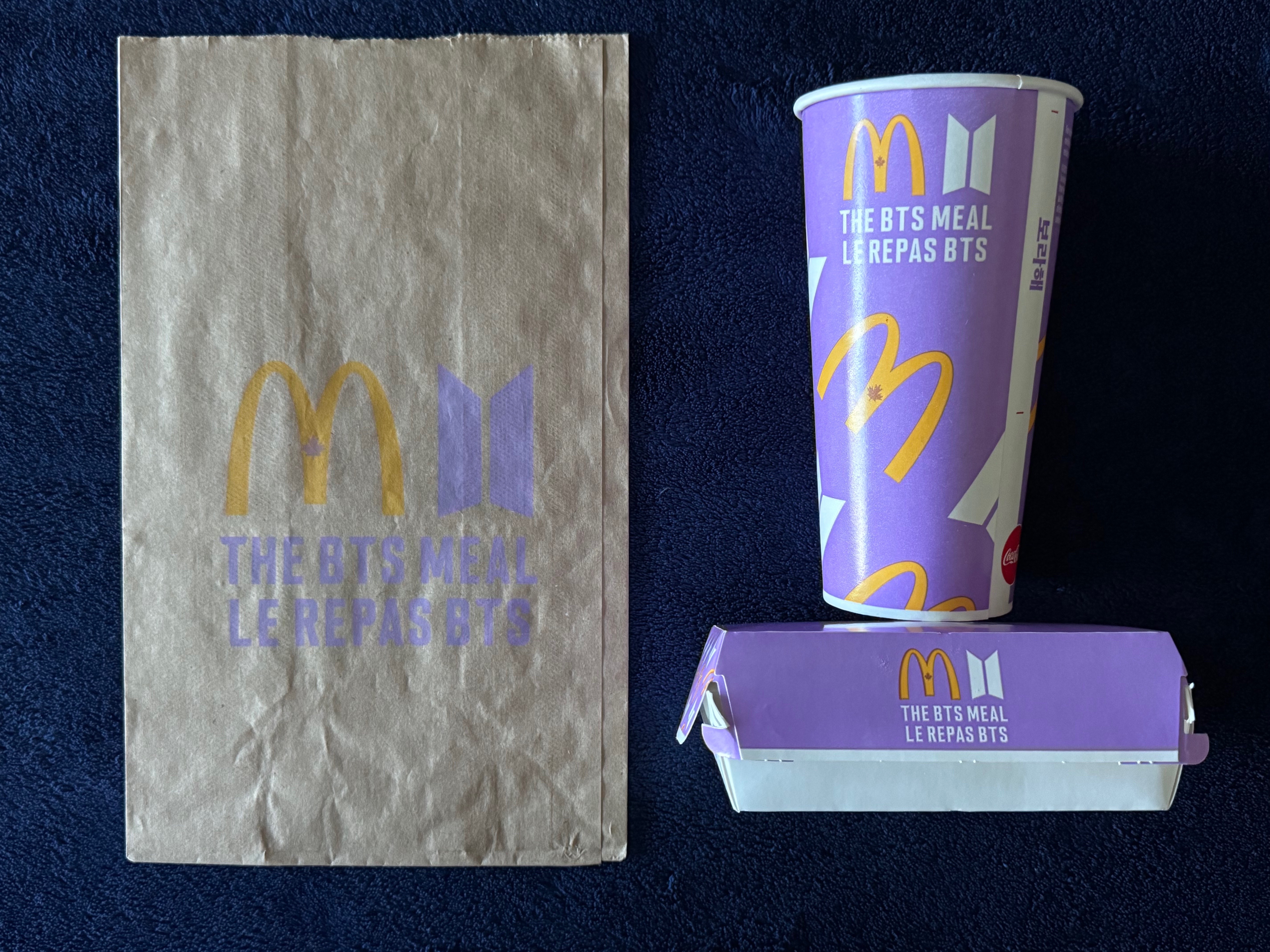 McDonald's K-pop BTS Meal Cup, Nuggets Boxes, & Bags