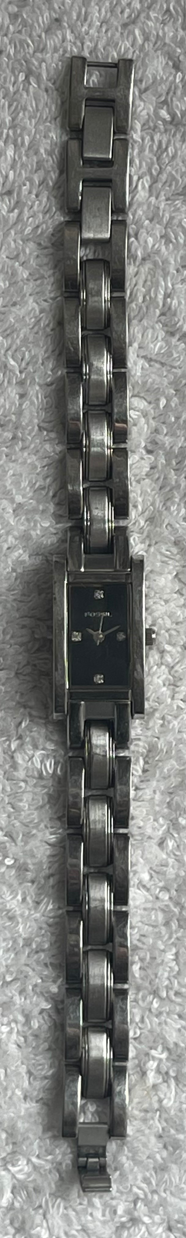 Vintage Fossil Silver Tank Watch ES-9716 (Needs Battery) - photo 3