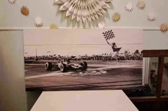 Vintage 60s Formula 1 Grand Prix Race Car Art - Wood Wall Print - photo 2