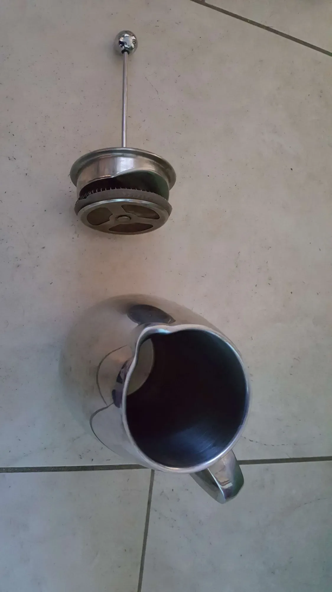 stainless steel "French Press" style caraffe for tea or coffee - photo 2