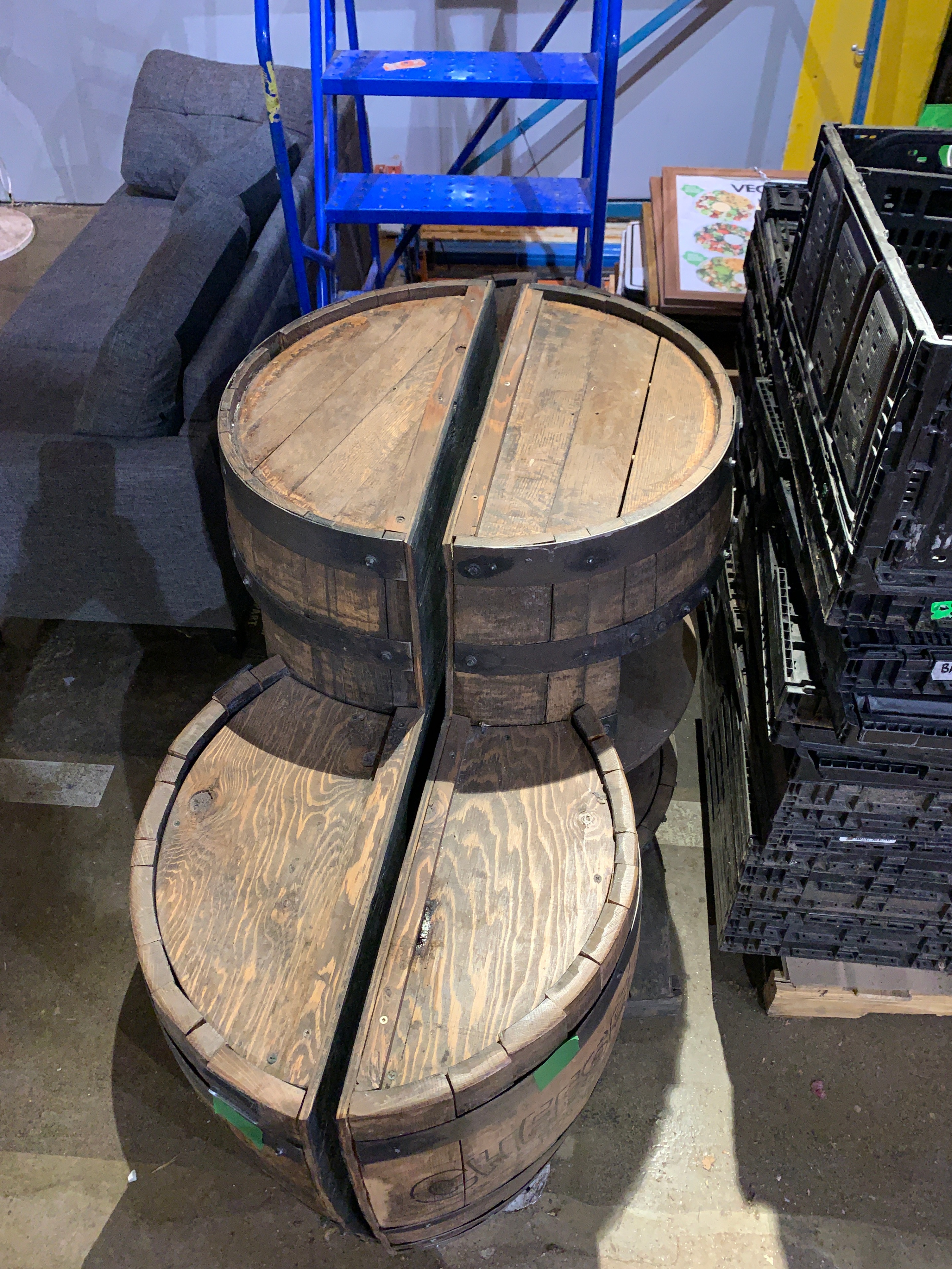 Commercial Whiskey-Style Barrel Display Fixtures Cheese Boutique - photo 4