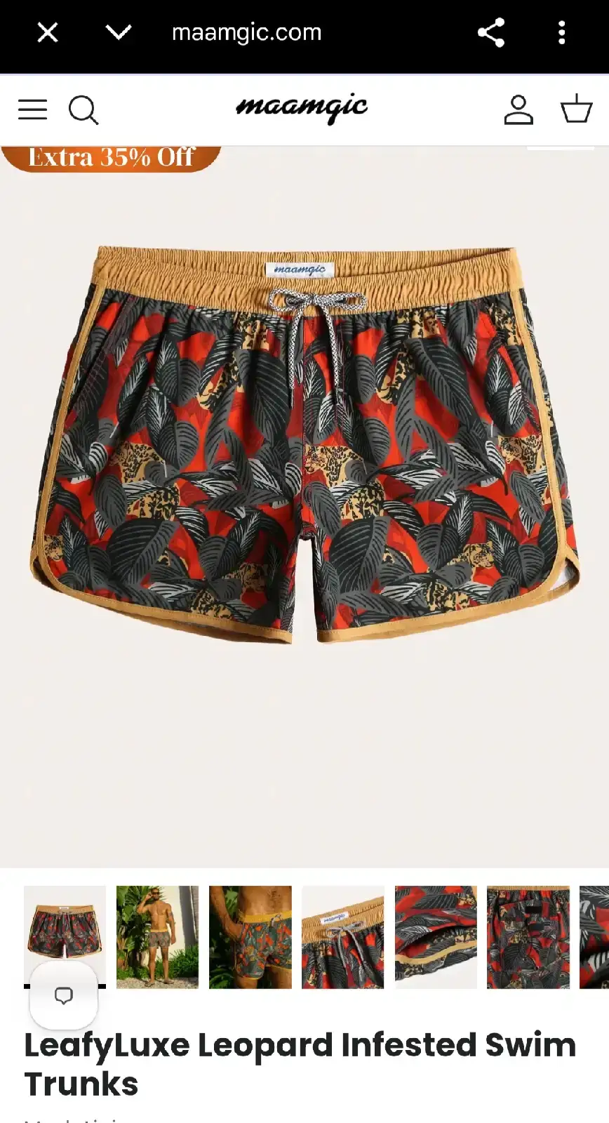 Maamgic LeafyLux Leopard Swim Trunks XS-01