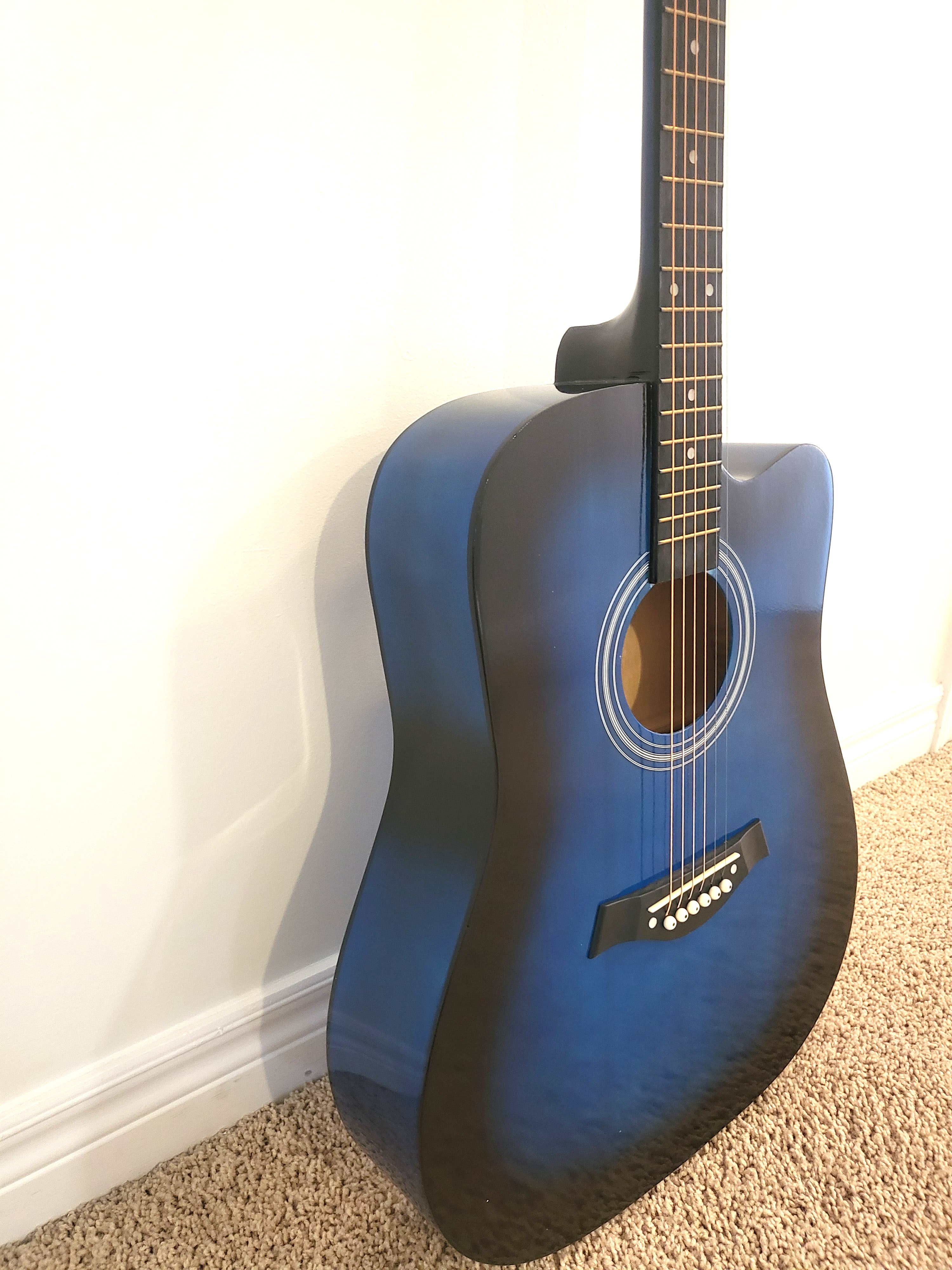 Brand New Acoustic guitar for beginners full size adults Blue - photo 2