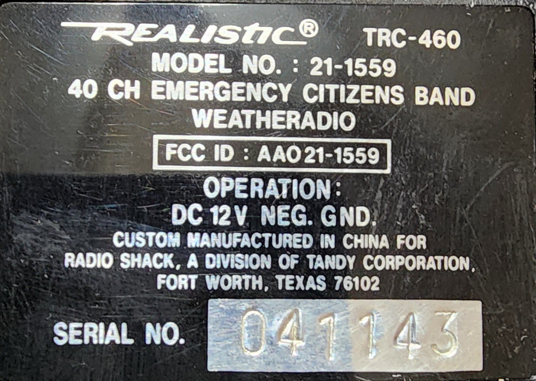 Realistic TRC-460 40 Channel Emergency Citizens Band Weatheradio - photo 2