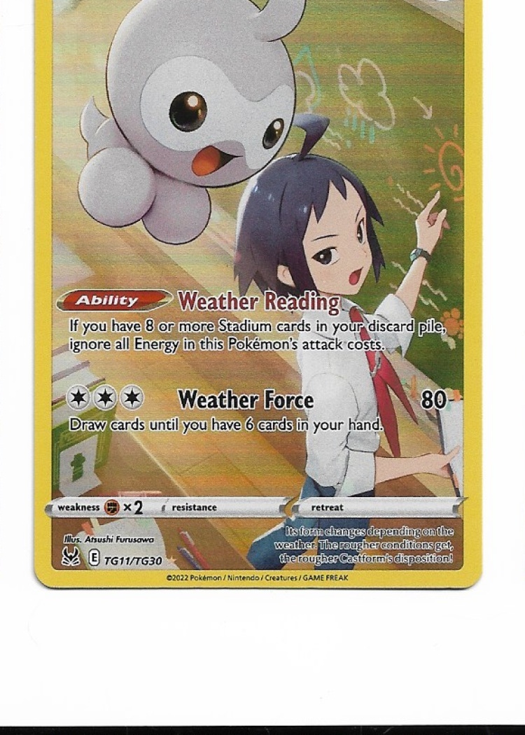 Pokemon Castform TG11/TG30 Lost Origin Trainer Gallery NM