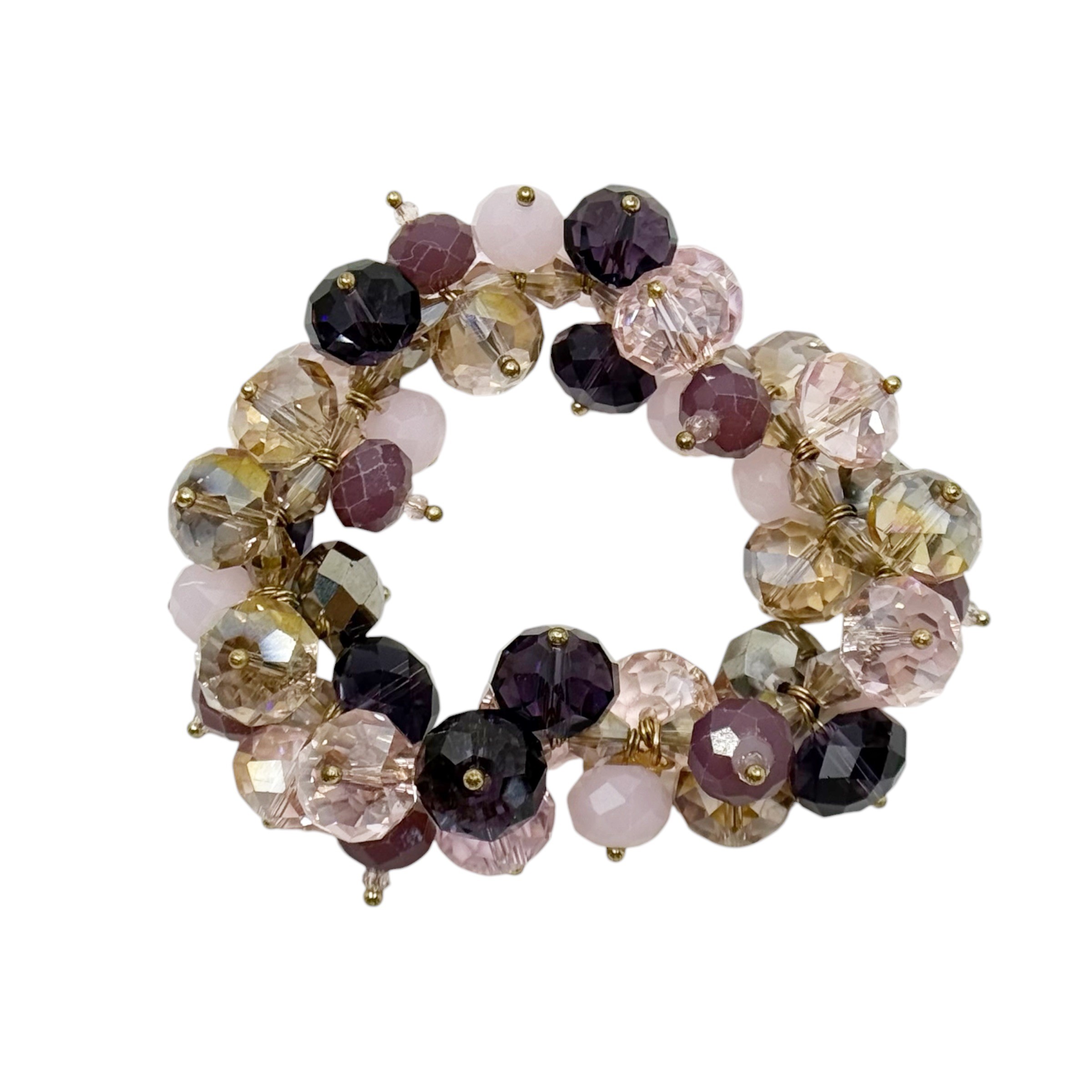 Gold Tone glass bead stretch bangle bracelet - GM3016 - photo 3