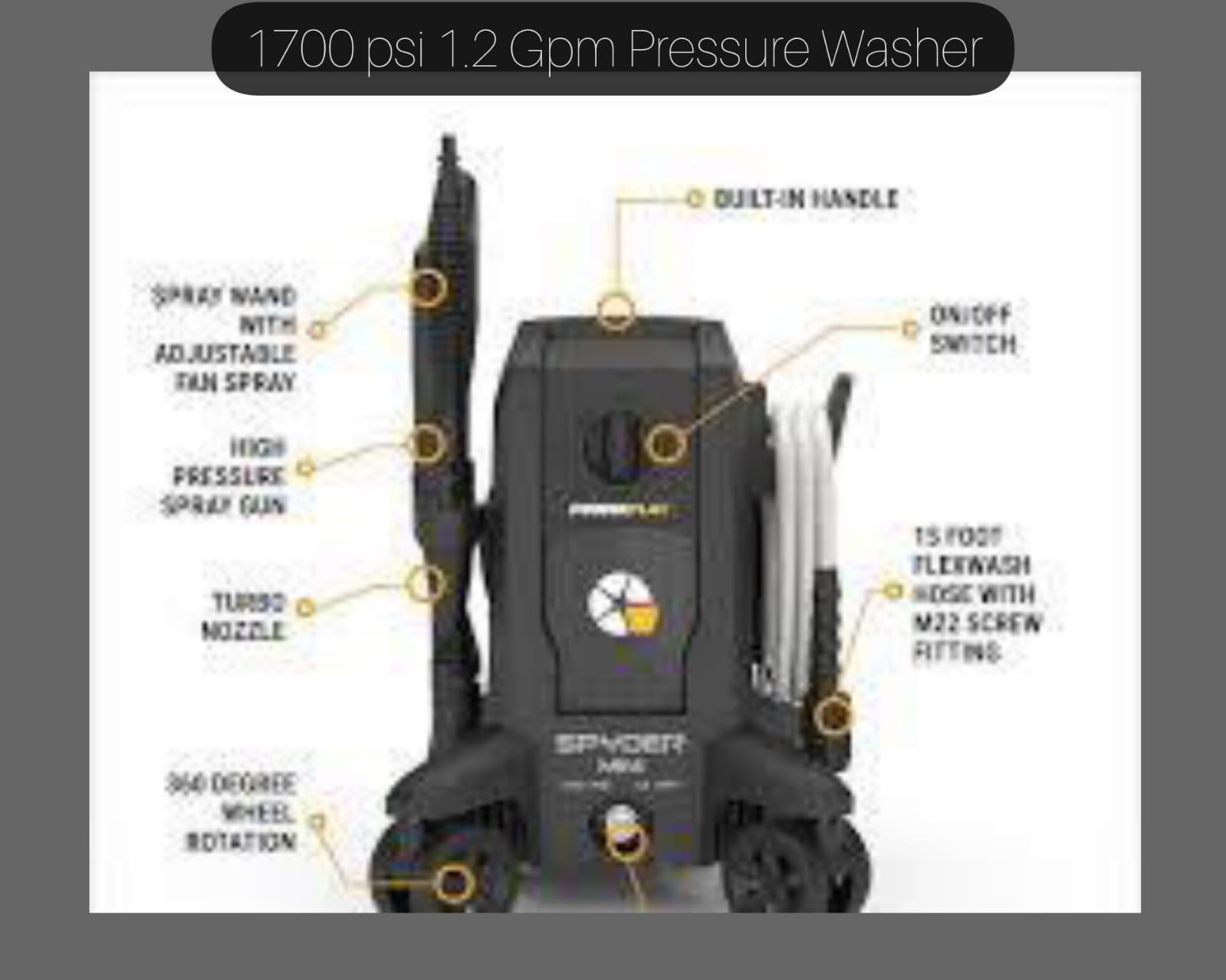 Electric Pressure Washer 1700 PSI