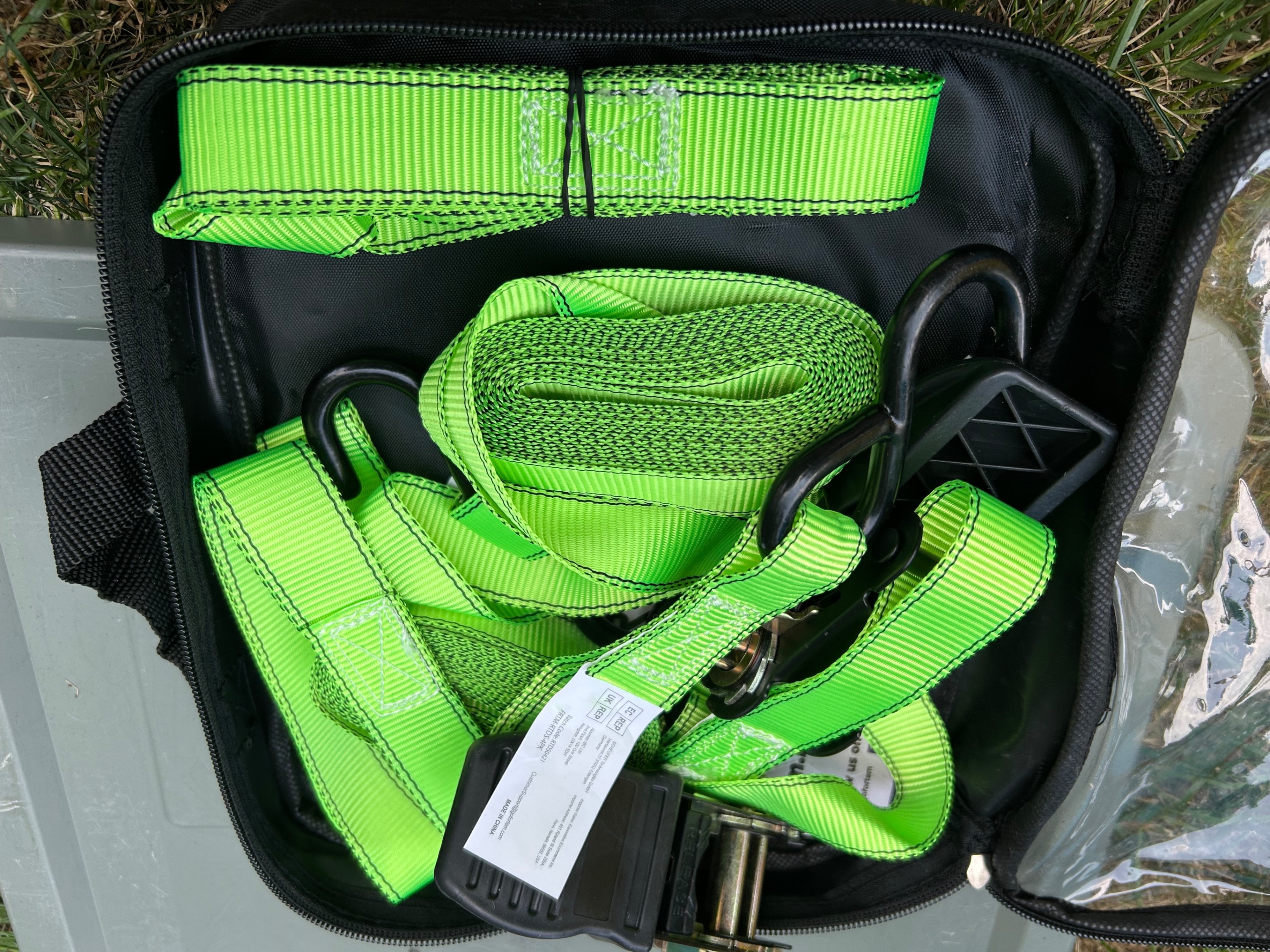 Set of 2 - 748kg Strength Ratchet Straps, Neon Green - photo 2