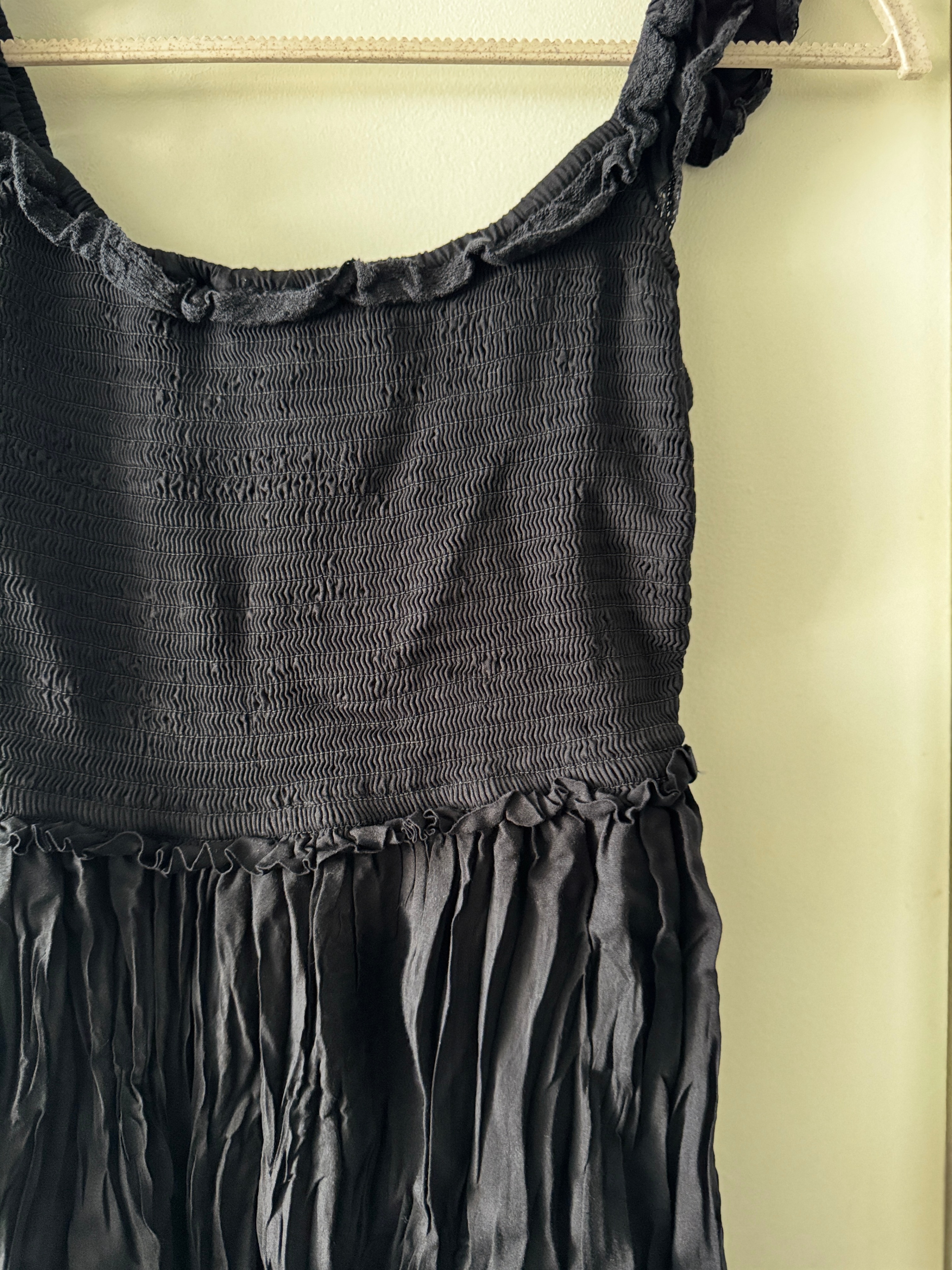 Wilfred (Aritzia) Reminisce Dress – Black Smocked Midi, Size 2XS - photo 3