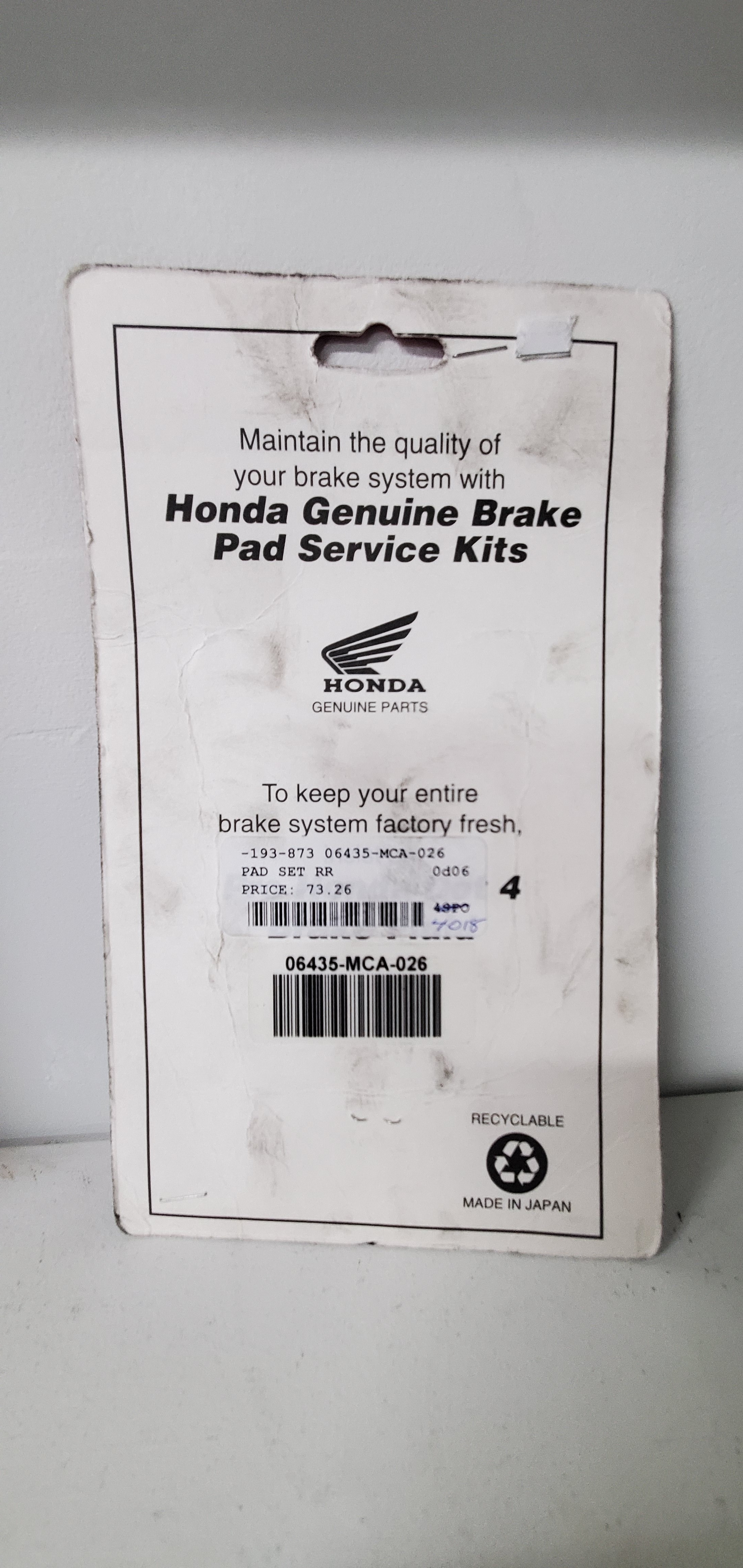 2001-2017 HONDA GOLDWING REAR BRAKE PAD KIT - BRAND NEW - photo 2