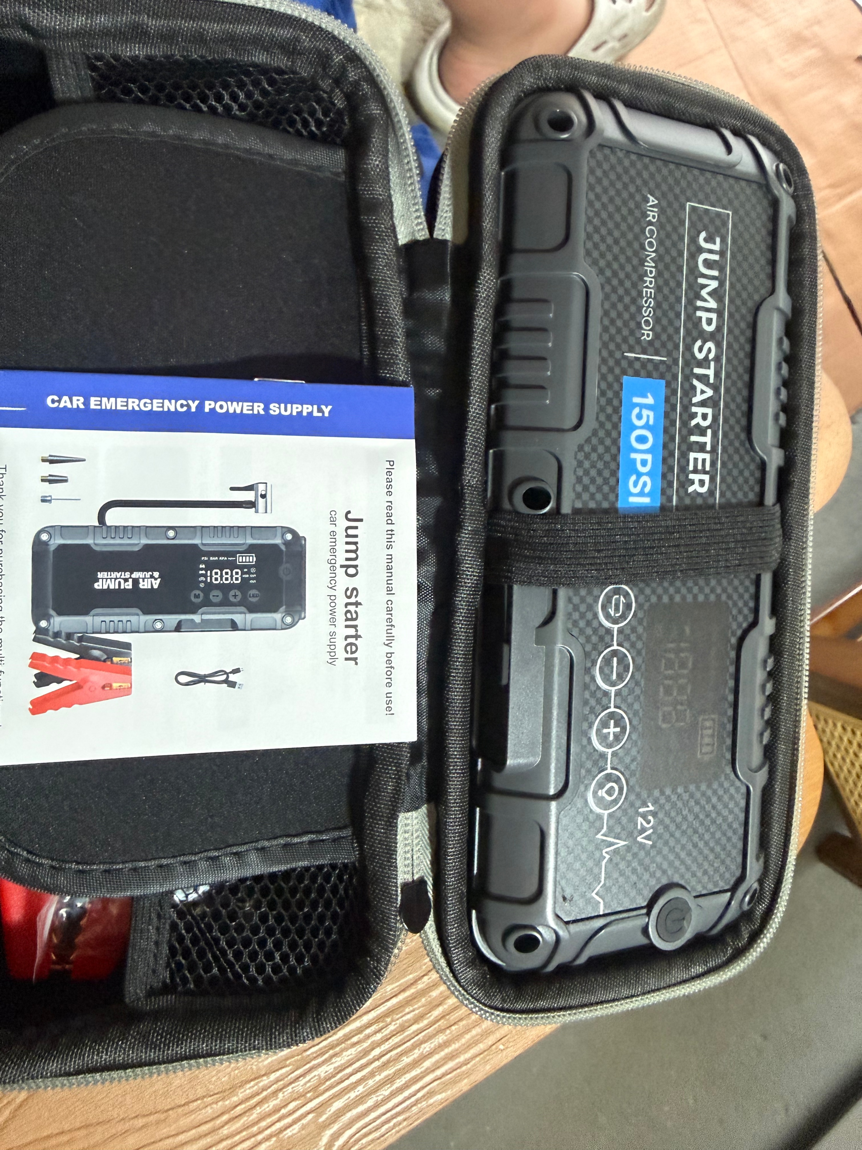 Portable Car Jump Starter with 150PSI Air Compressor Power Bank - photo 2