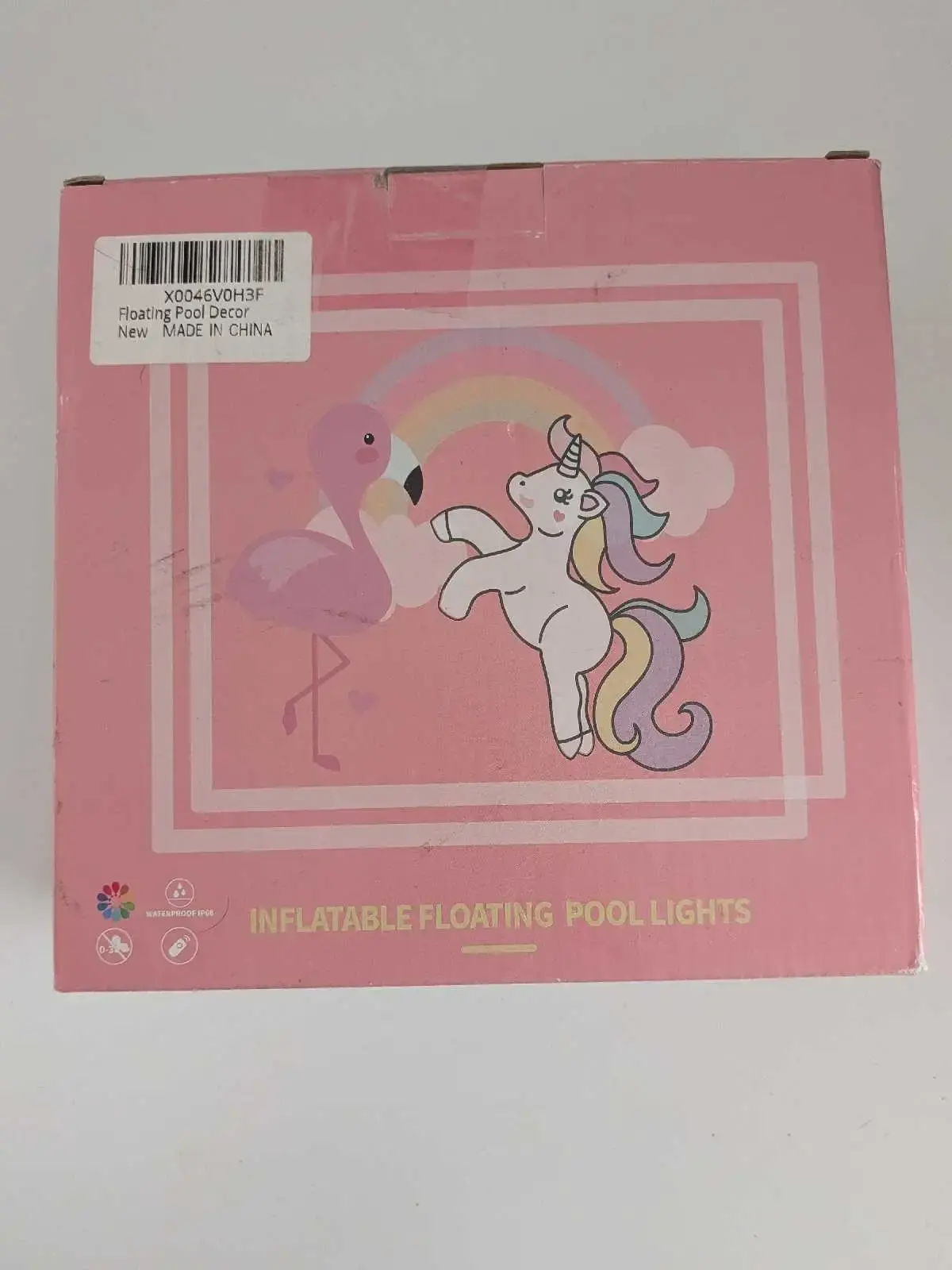 Inflatable Floating Pool Lights - Pink flamingo Set of 2