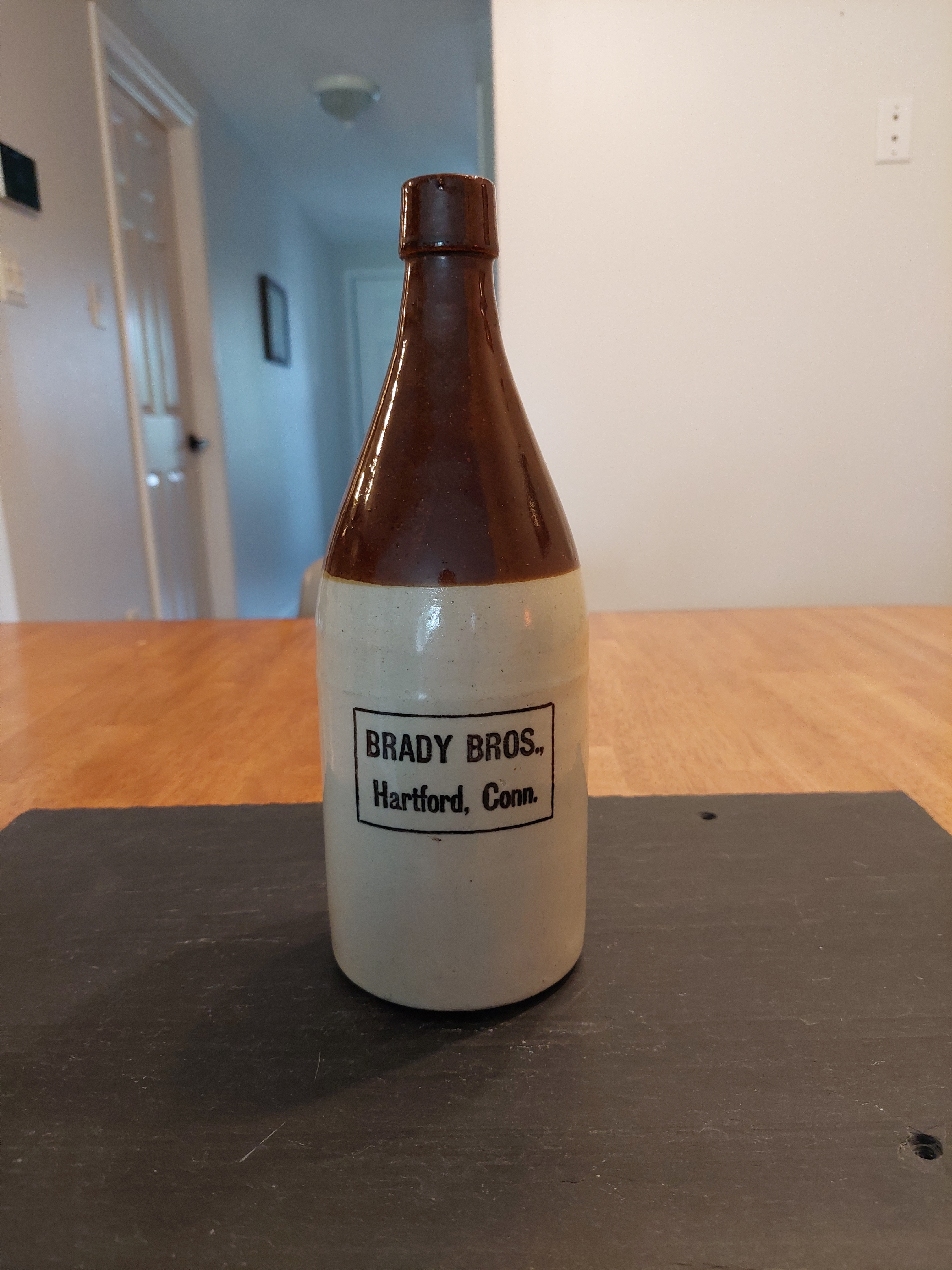Brady Bros. Hartford Conn. Ceramic Bottle