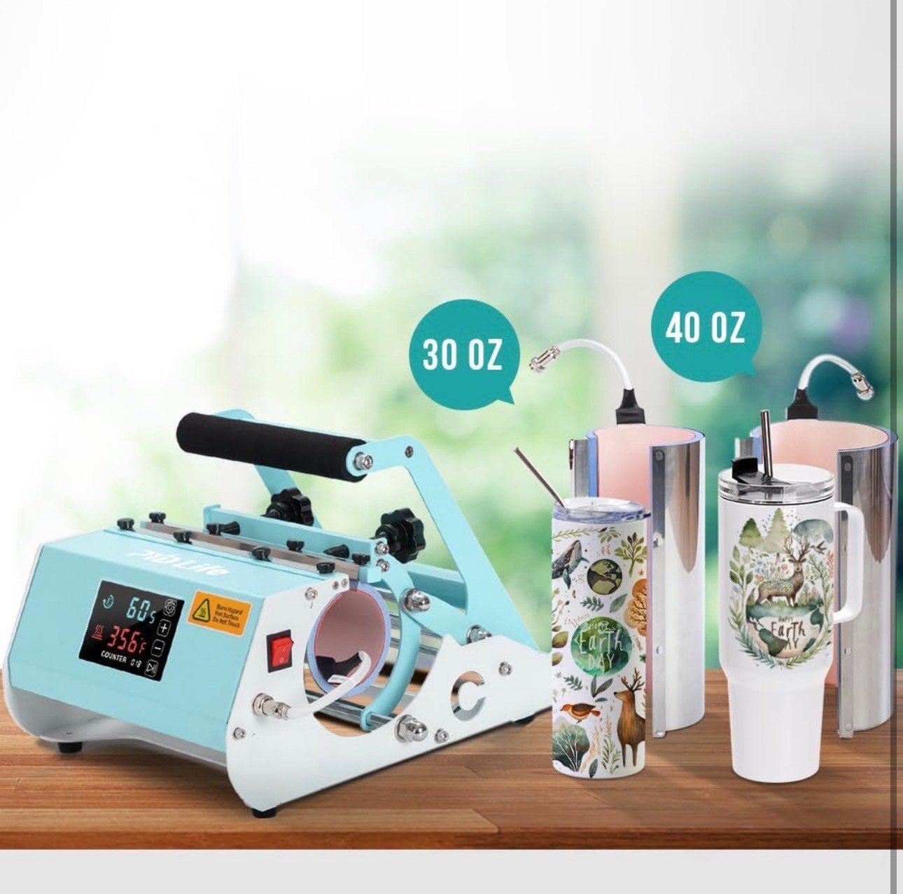 2 in 1 40 OZ Tumbler Heat Press Machine 110V Touch Screen Handle