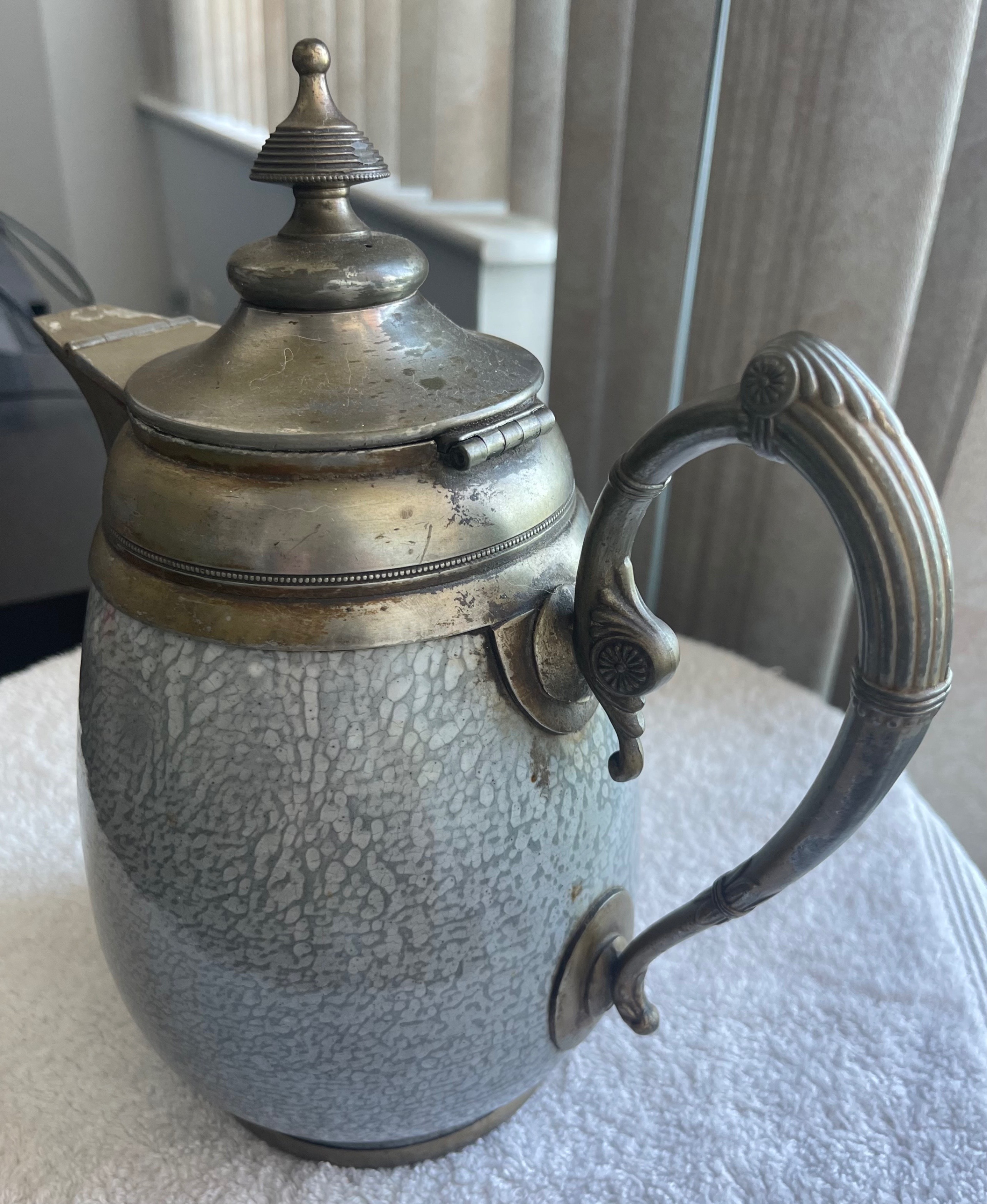 Antique Victorian 1880s Manning Bowman Enamel Coffee Pot - photo 2