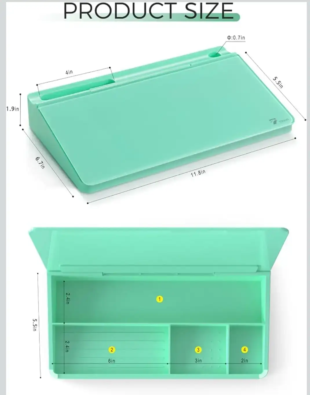 TOWON Compact Glass Desktop Whiteboard with Storage - photo 5