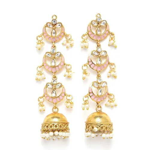 Chandbali Earrings with Pearl Beads - photo 3