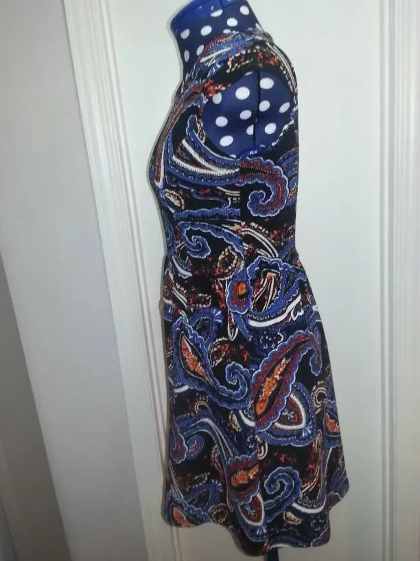 Gorgeous "Enough About Me" Blue- Back - Orangey- Toned Dress ... - photo 4