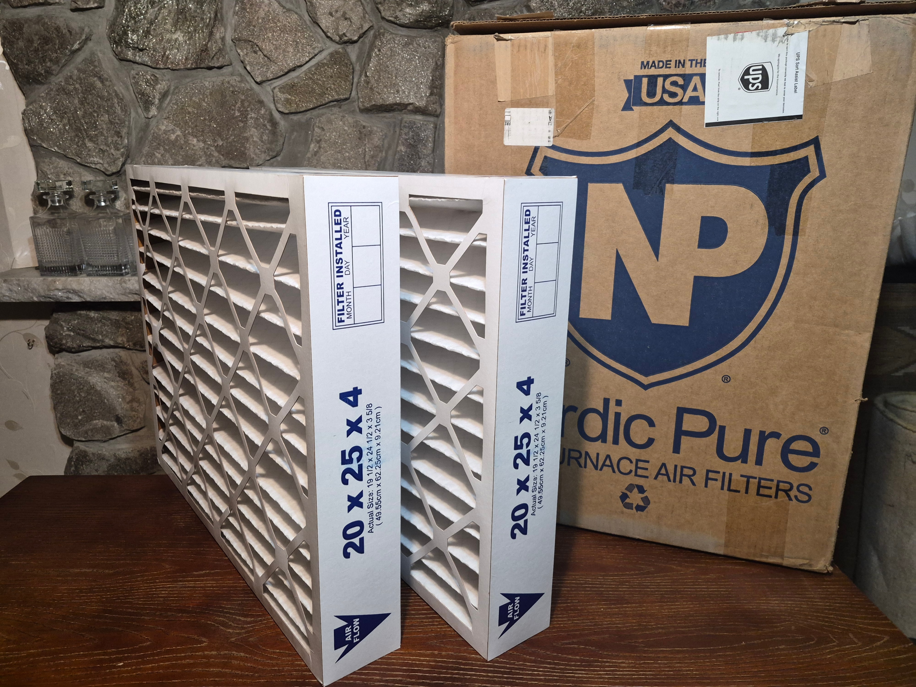 Nordic Pure 20"x25"x4" MERV 12 Air Filter 2 pack