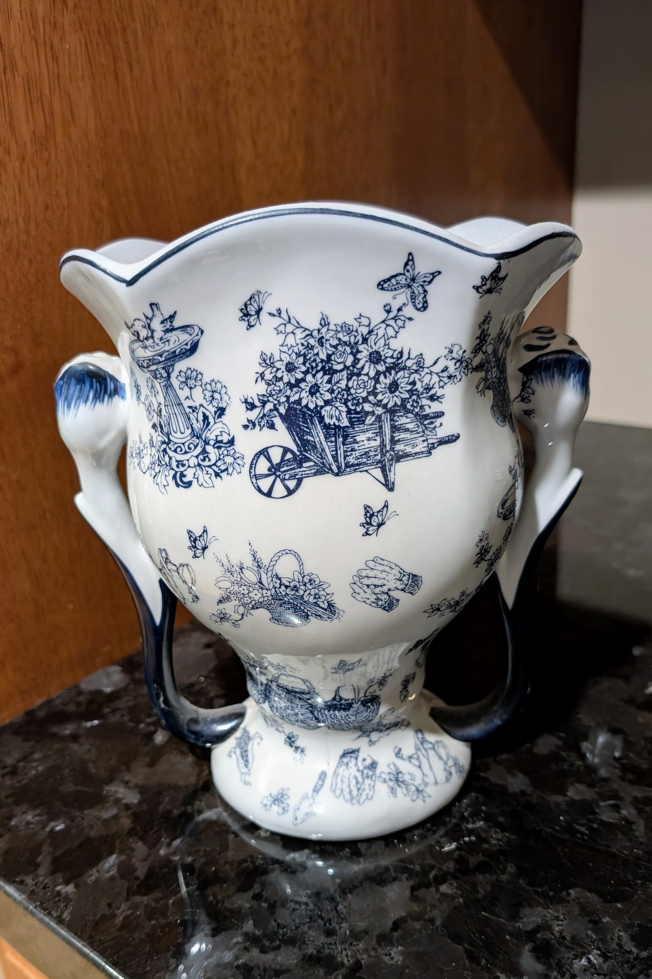 Decorative Blue and White Vase