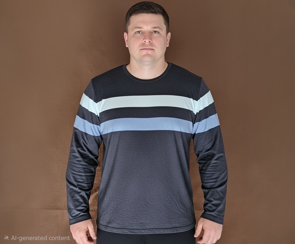 MEN'S CREW NECK LONG SLEEVE T-SHIRT (XXL) - photo 2