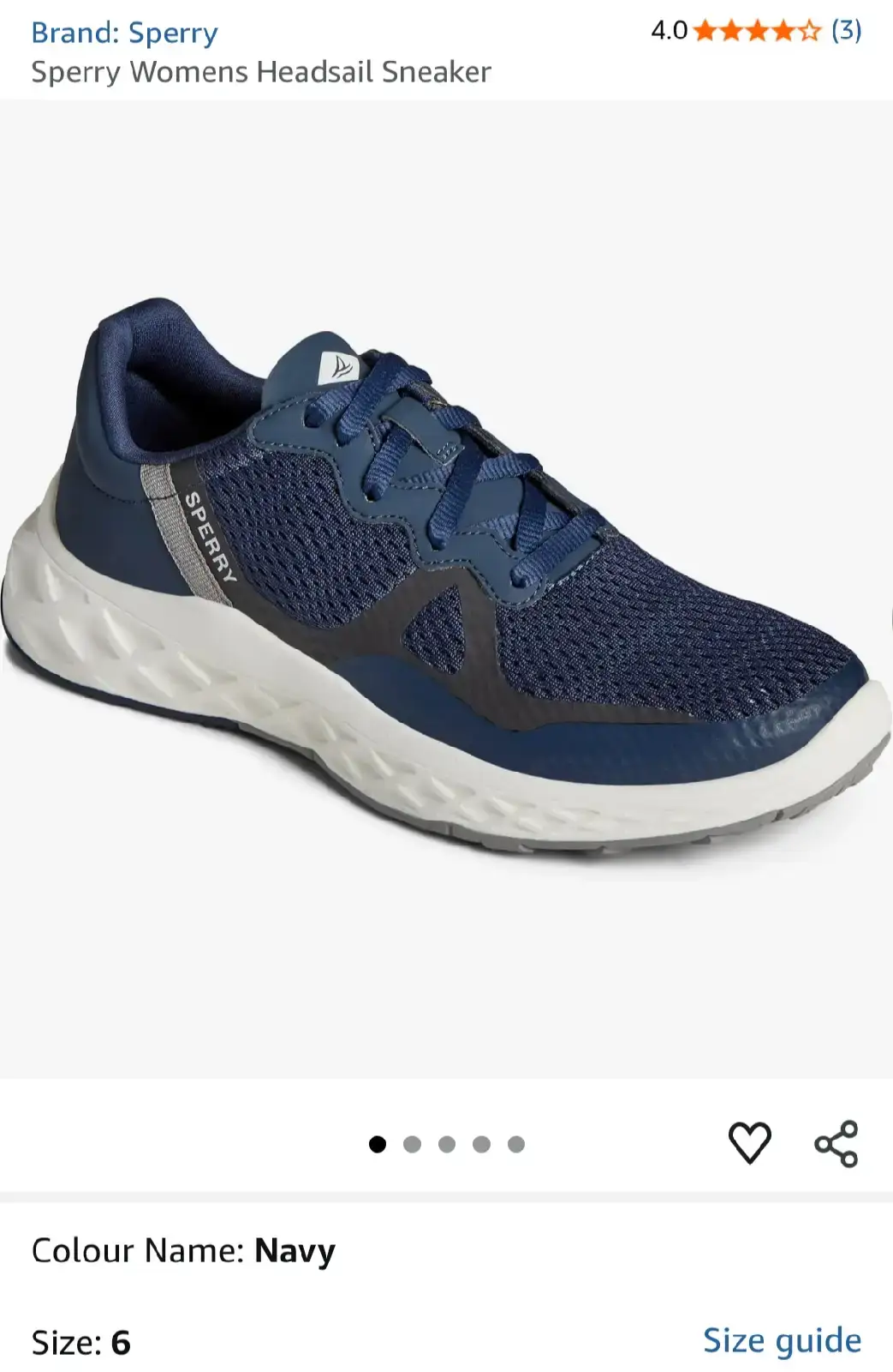 Sperry Womens Headsail Sneaker - Navy Size 6