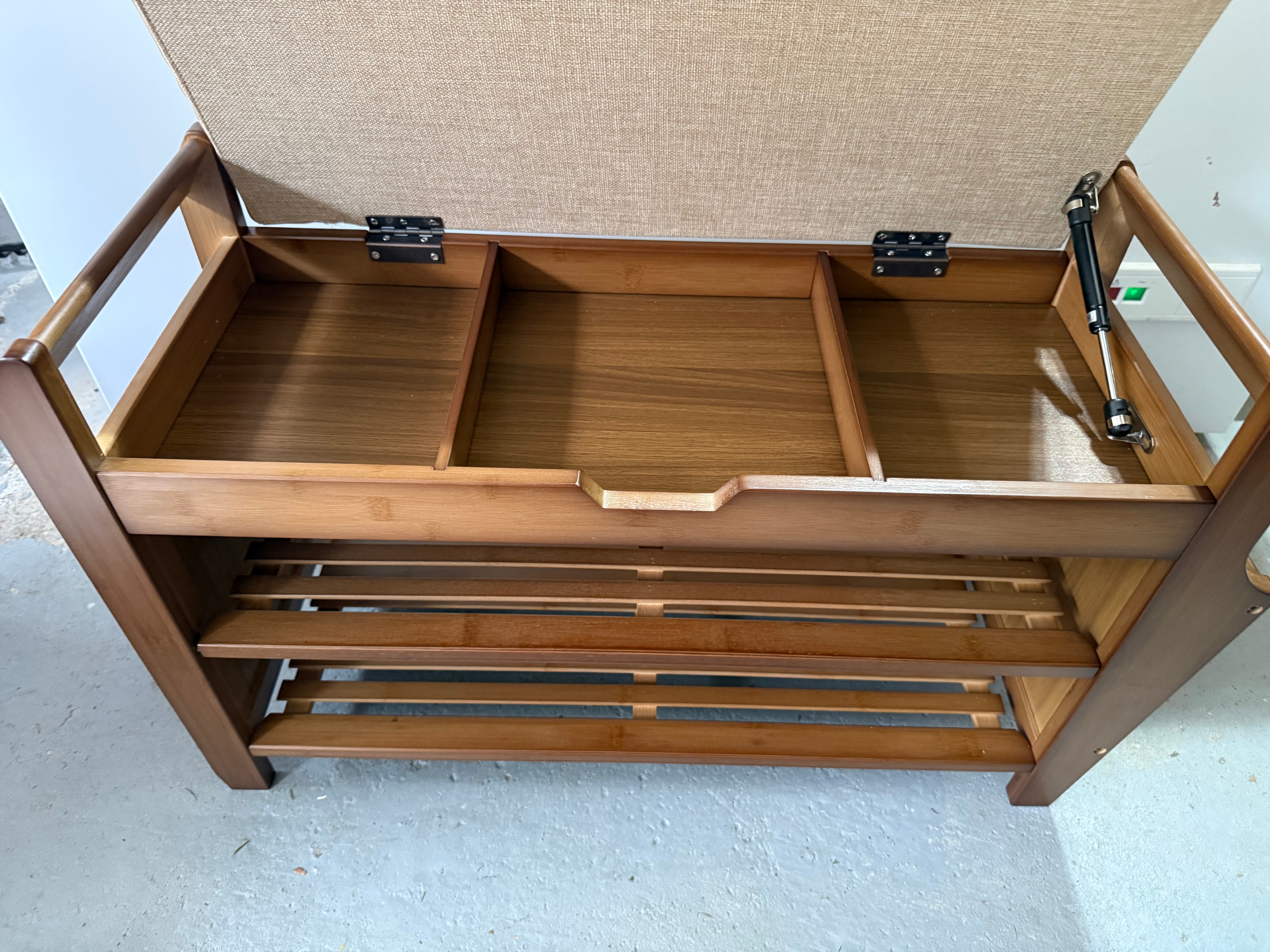 PETKABOO 31.5 Bamboo Shoe Rack Bench with Storage Entryway - photo 4