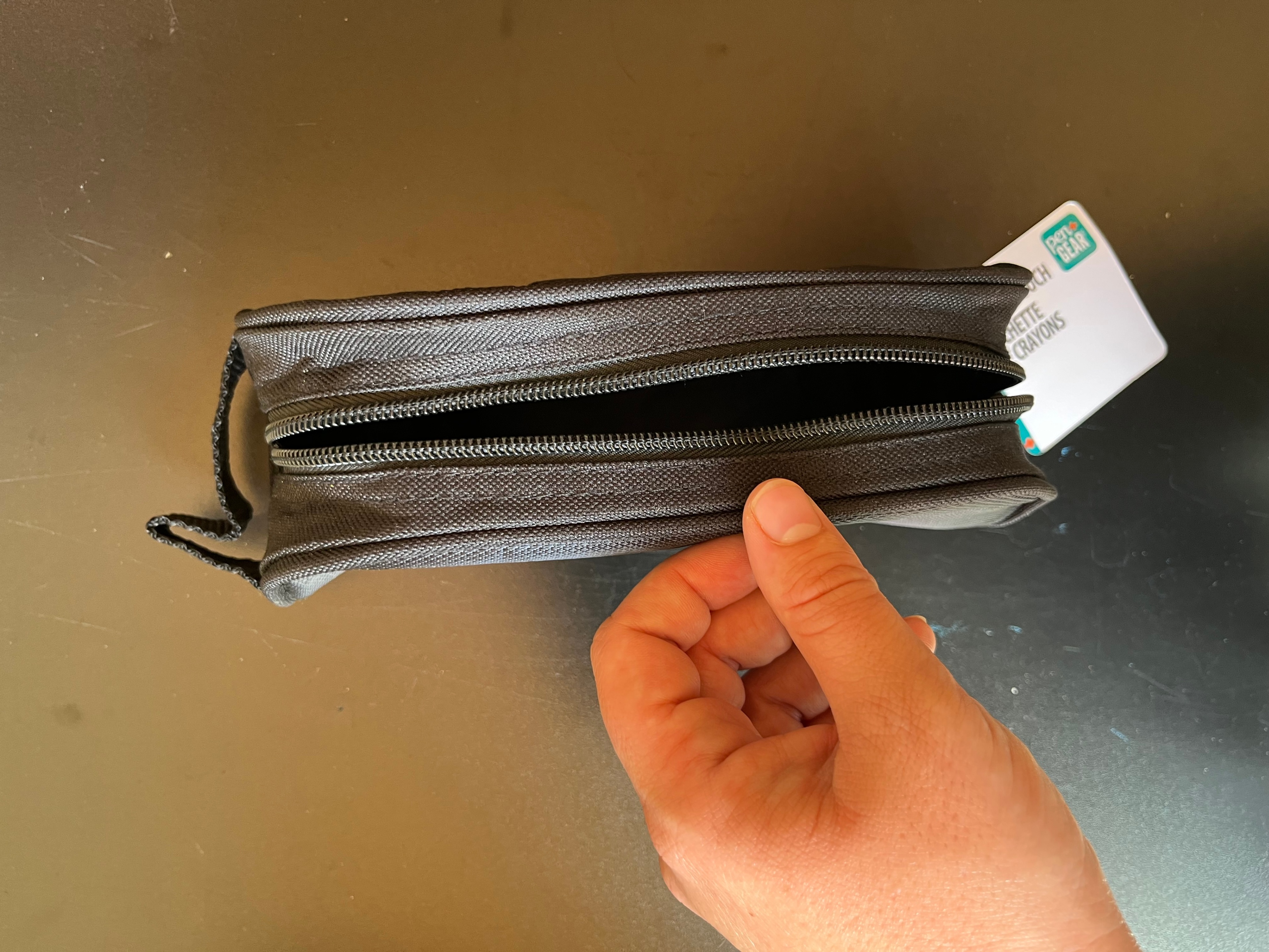 Pen+Gear Grip Handle Pencil Pouch Black Pencil Case for School - photo 3