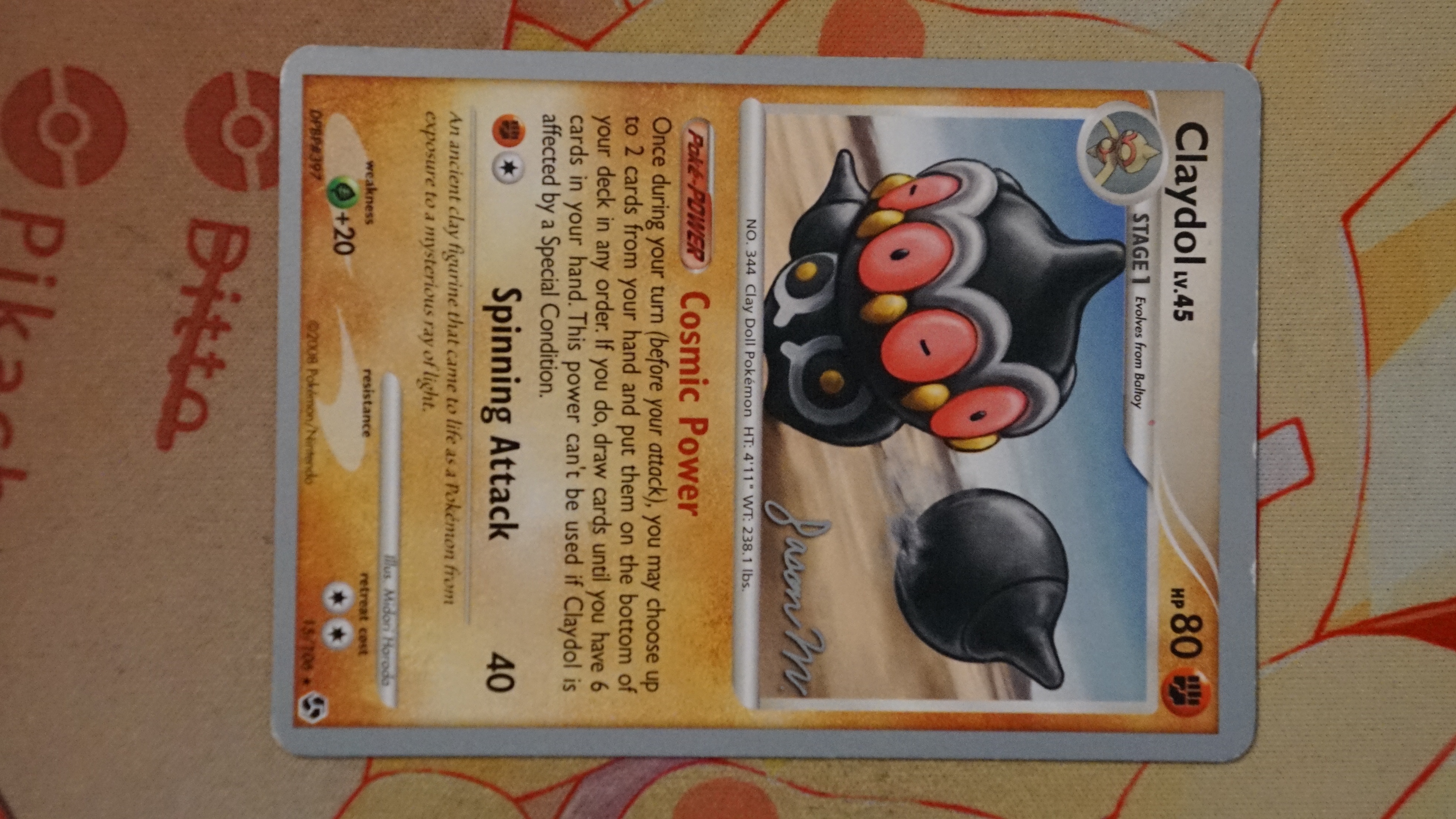 Pokemon Claydol 15/106 World Championships 2009 Deck LP - photo 3