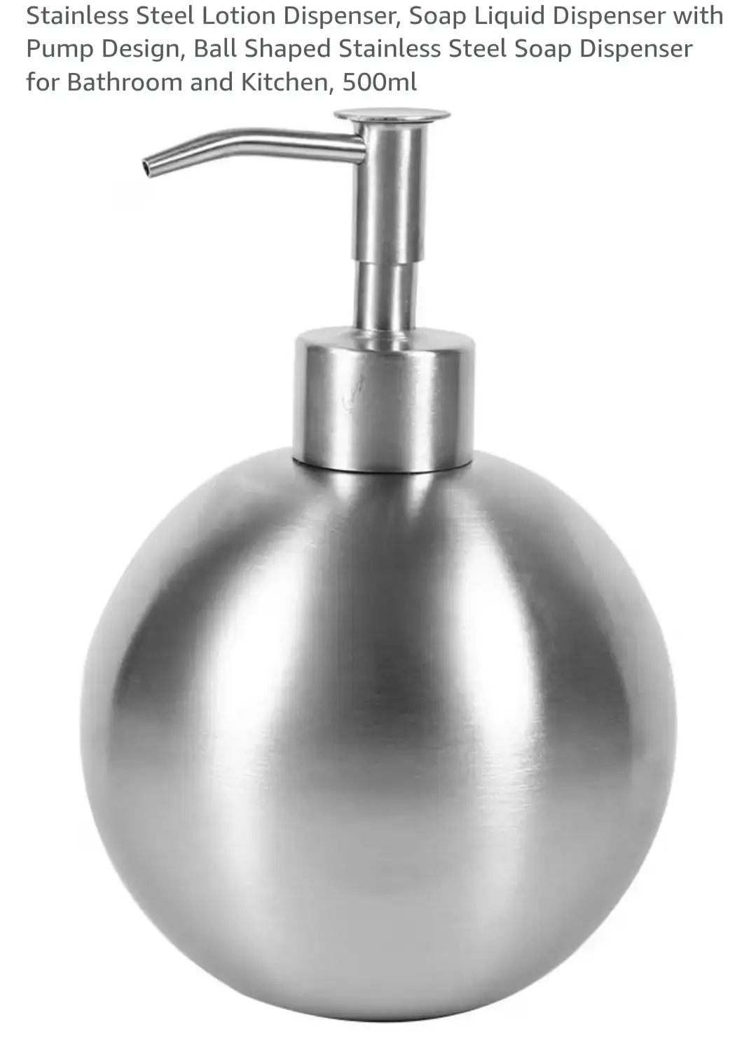 Stainless Steel Soap Dispenser - 500ml