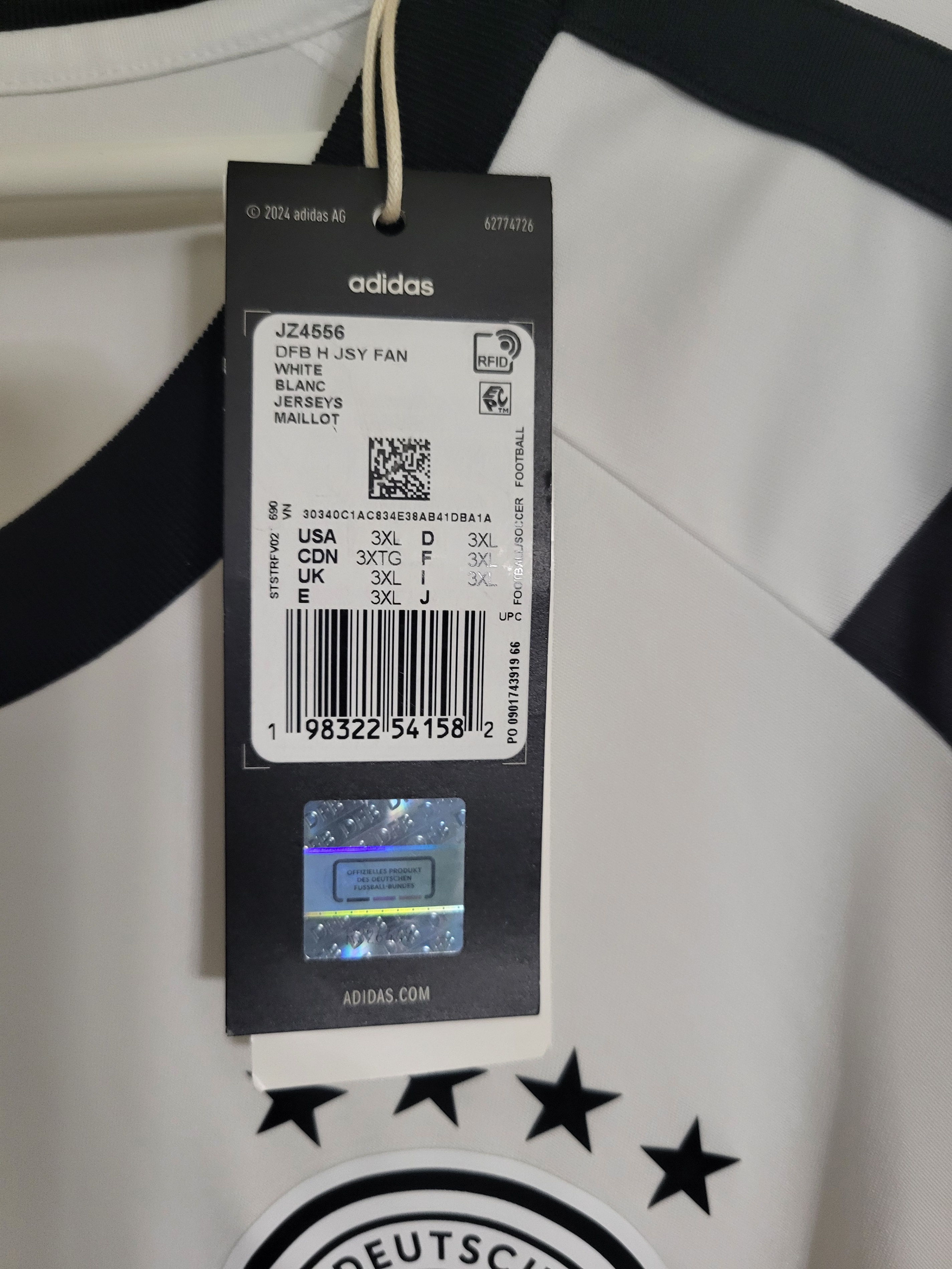 Adidas Men's Germany World Cup 2026 Home Fan Jersey – Size 3XL - photo 2